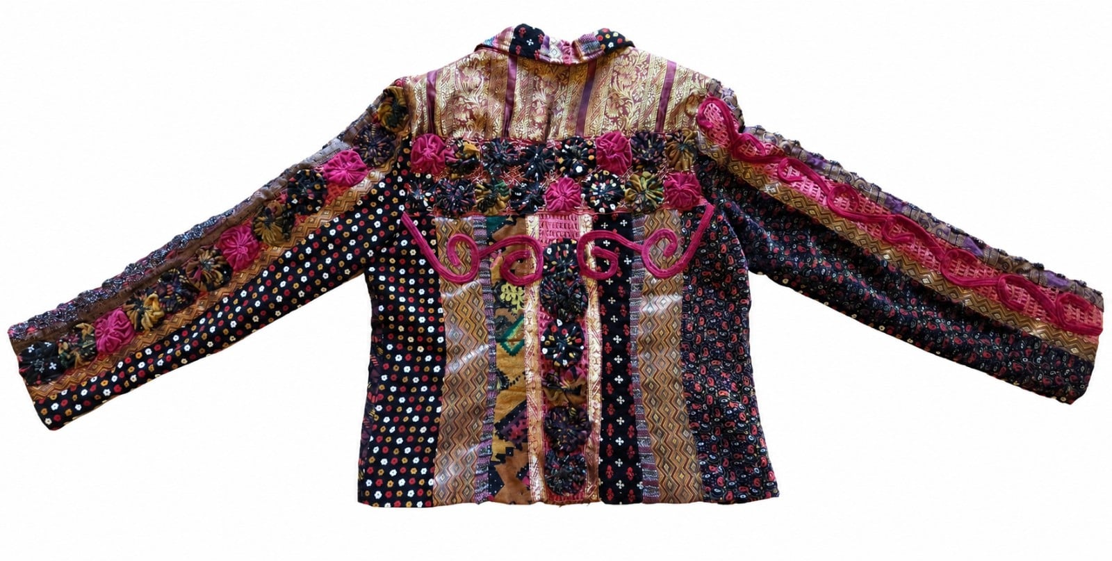 Sandy Starkman Women Multi Colour Patchwork Embroidered Blazer Medium image 7