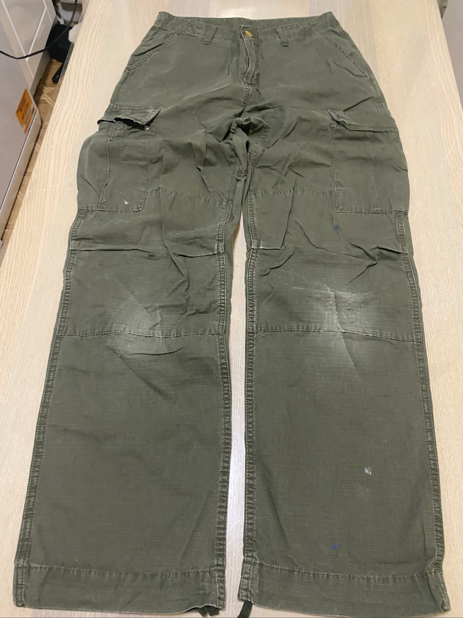 Carhartt Baggy Jeans W30 L33 Green Loose Fit Skate Y2K Vintage #18BC image 3