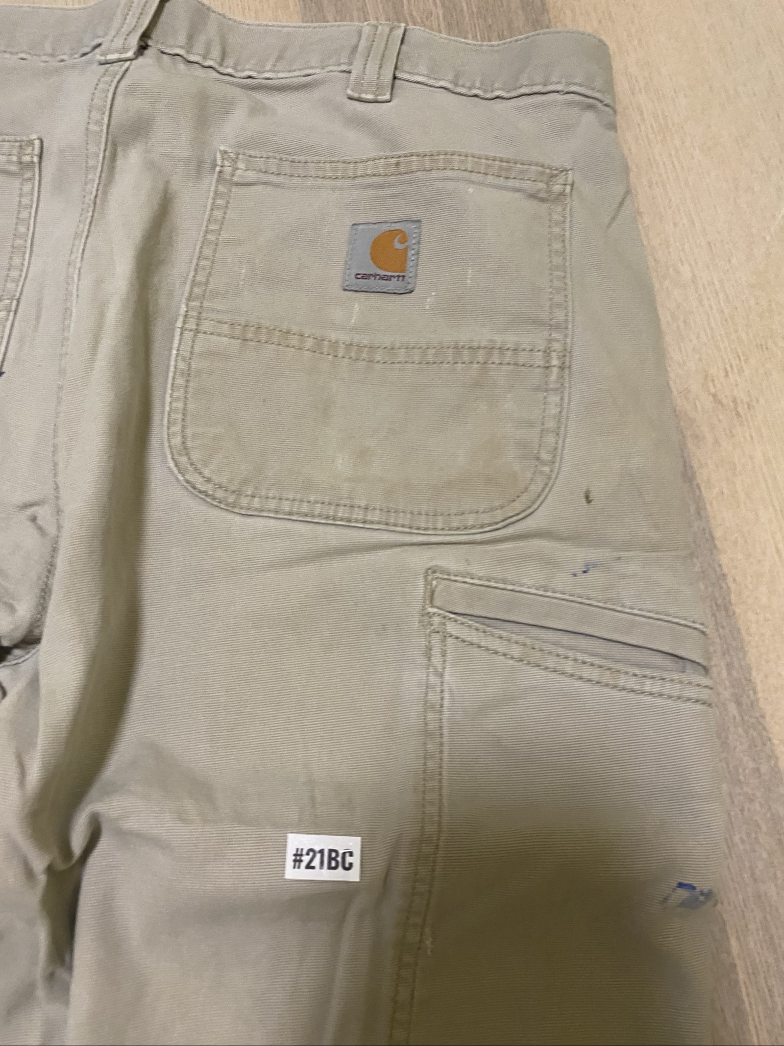 Carhartt Baggy Jeans W34 L32 Beige Loose Fit Skate Y2K Vintage #21BC image 2