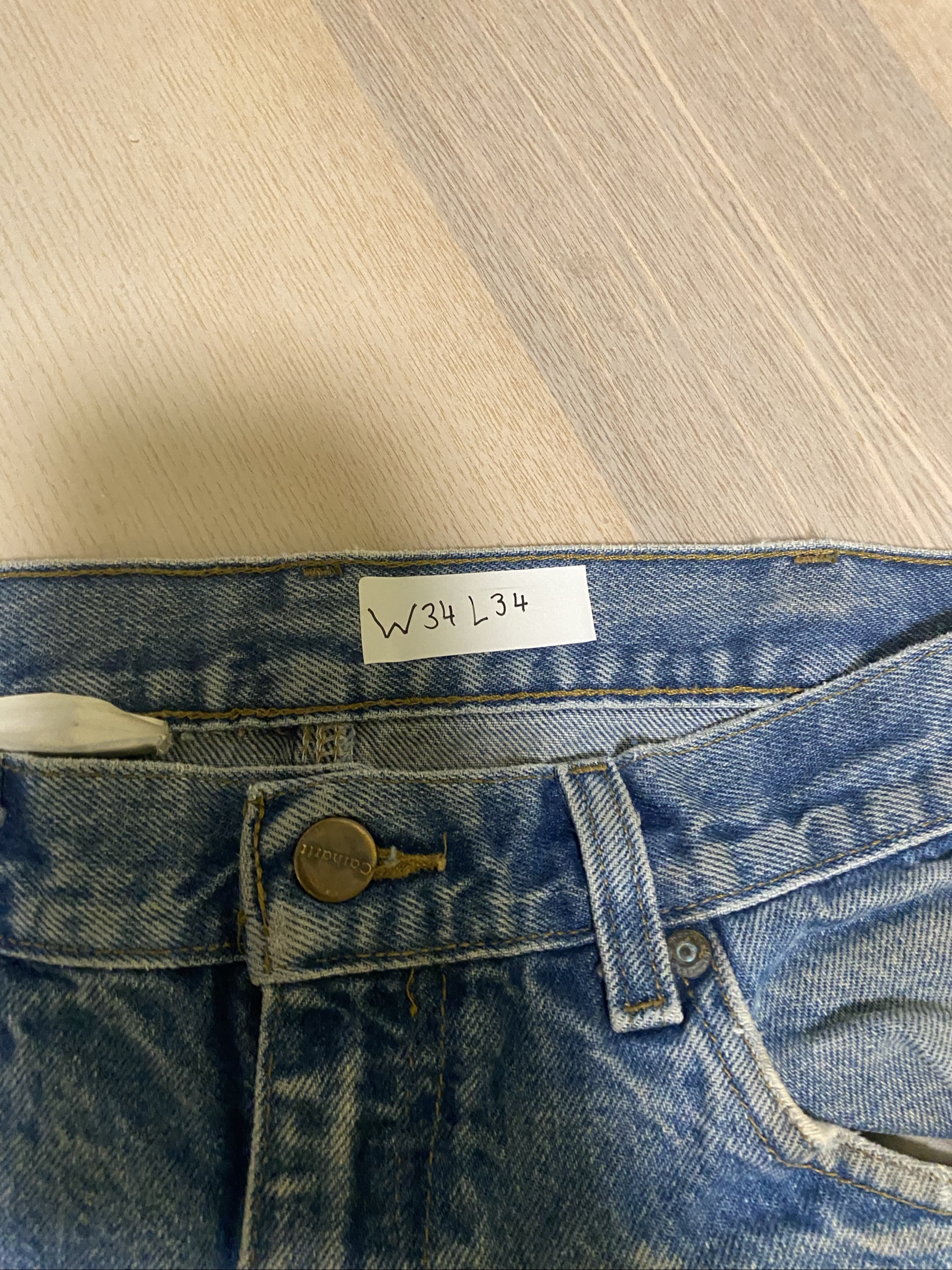 Carhartt Baggy Jeans W34 L34 Blue Loose Fit Skate Y2K Vintage #25BC image 4