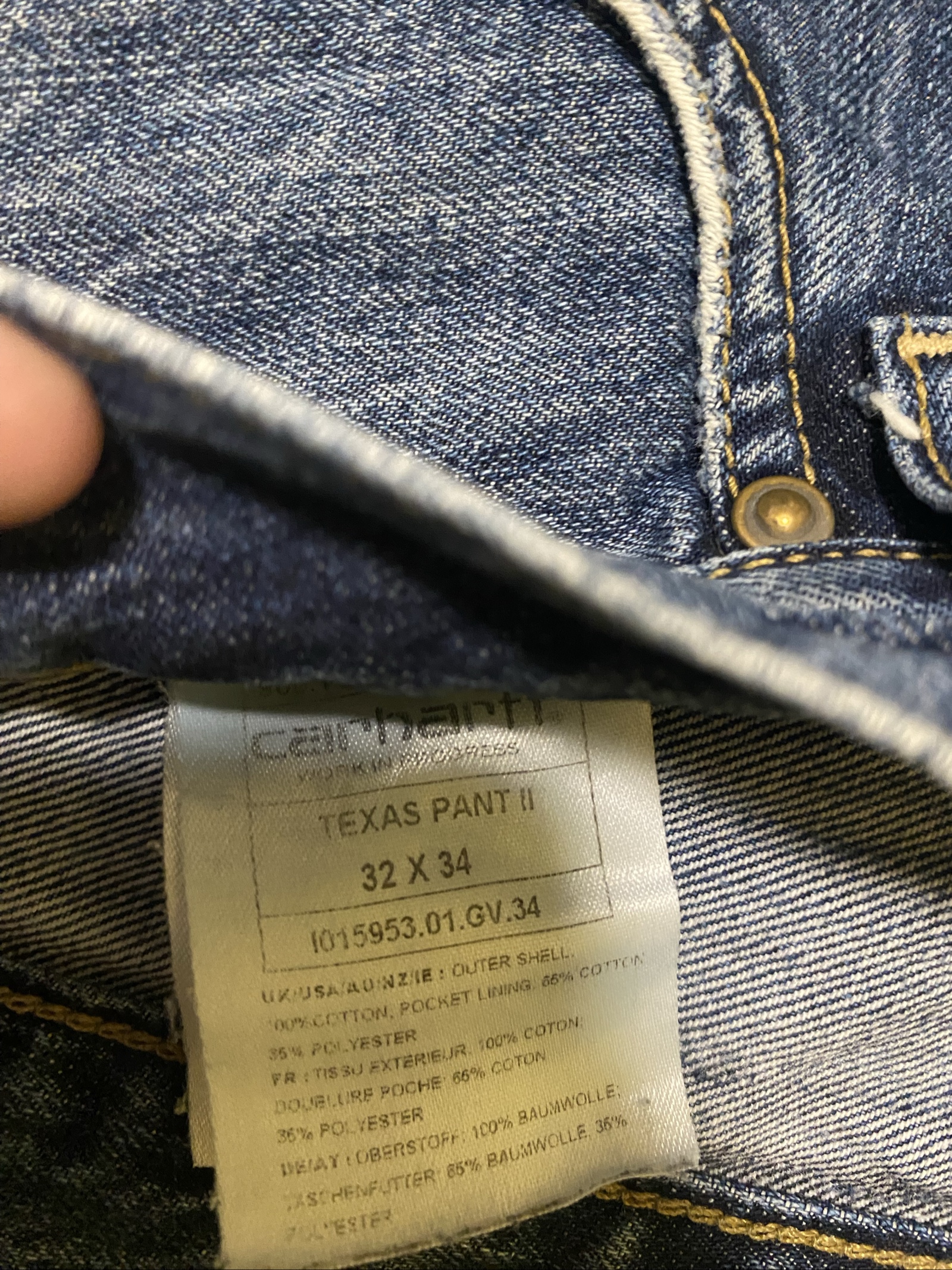Carhartt Baggy Jeans W32 L34 Blue Loose Fit Skate Y2K Vintage #29BC image 4