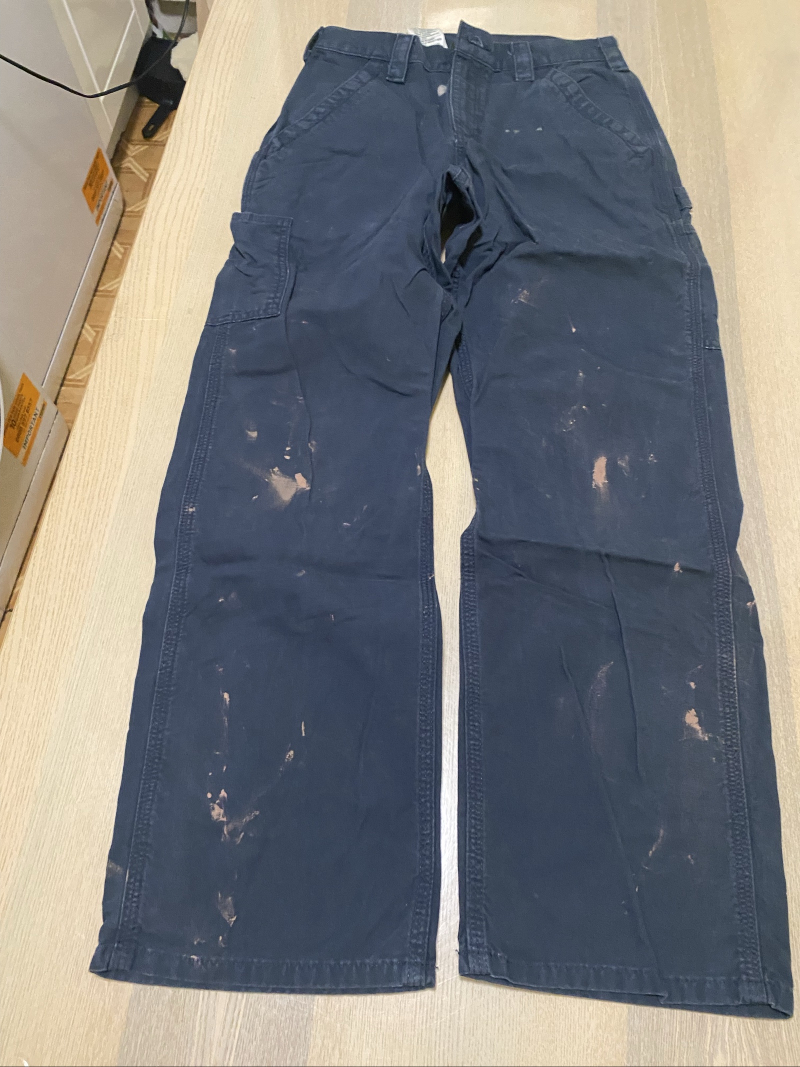 Carhartt Baggy Jeans W30 L30 Navy Loose Fit Skate Y2K Vintage #30BC image 3