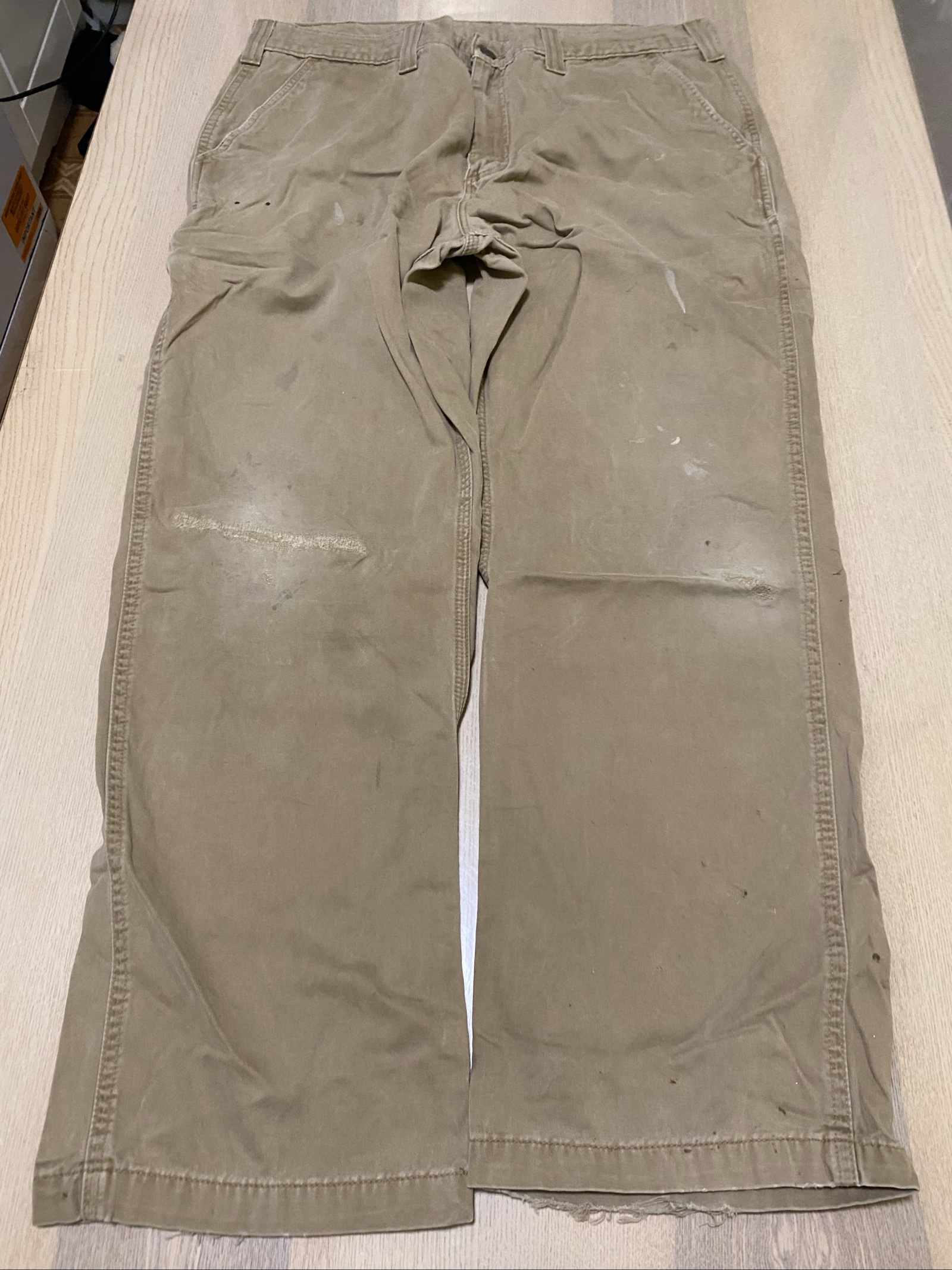 Carhartt Baggy Jeans W38 L30 Beige Loose Fit Workwear #31BC image 3