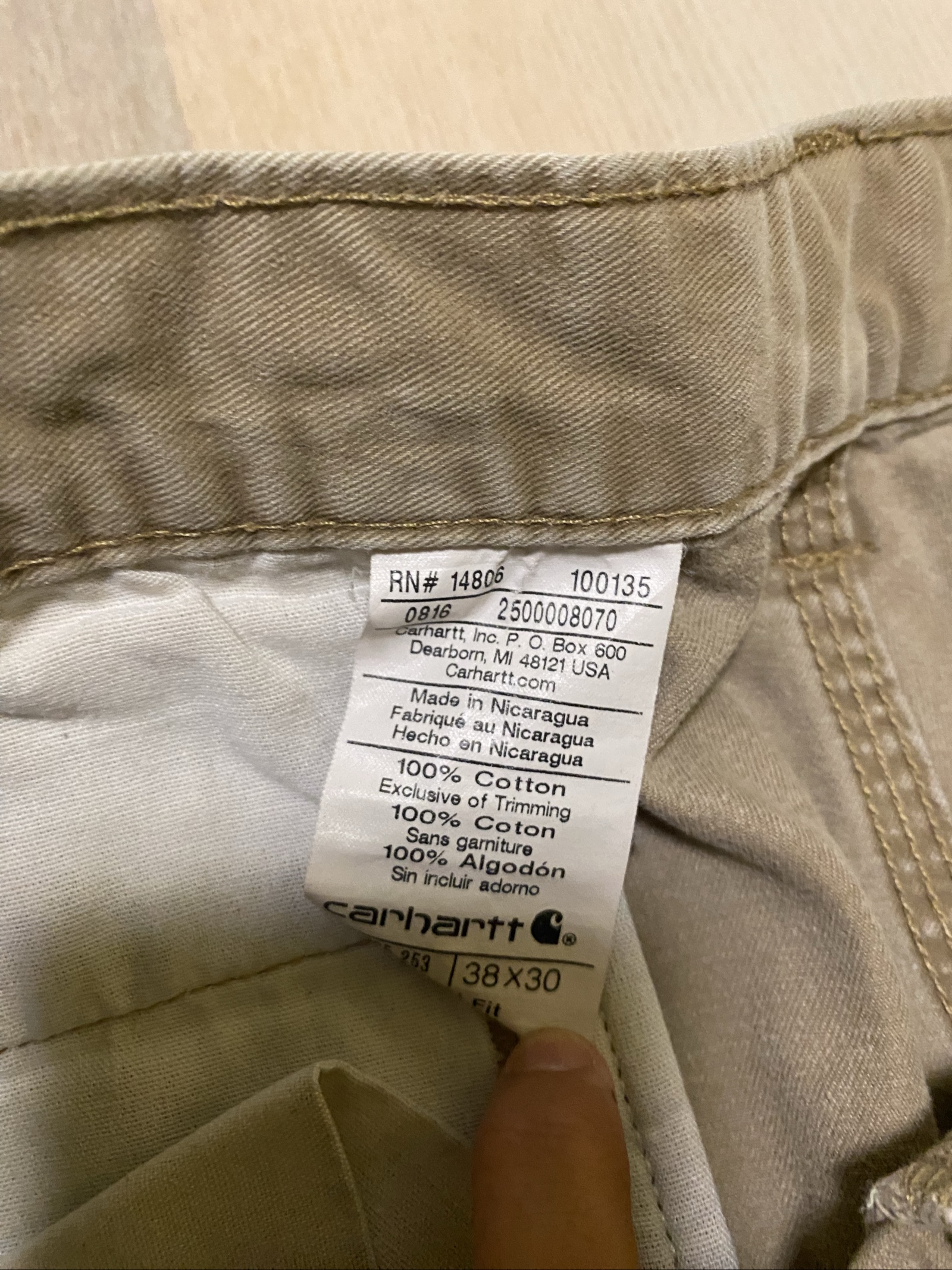 Carhartt Baggy Jeans W38 L30 Beige Loose Fit Workwear #31BC image 4