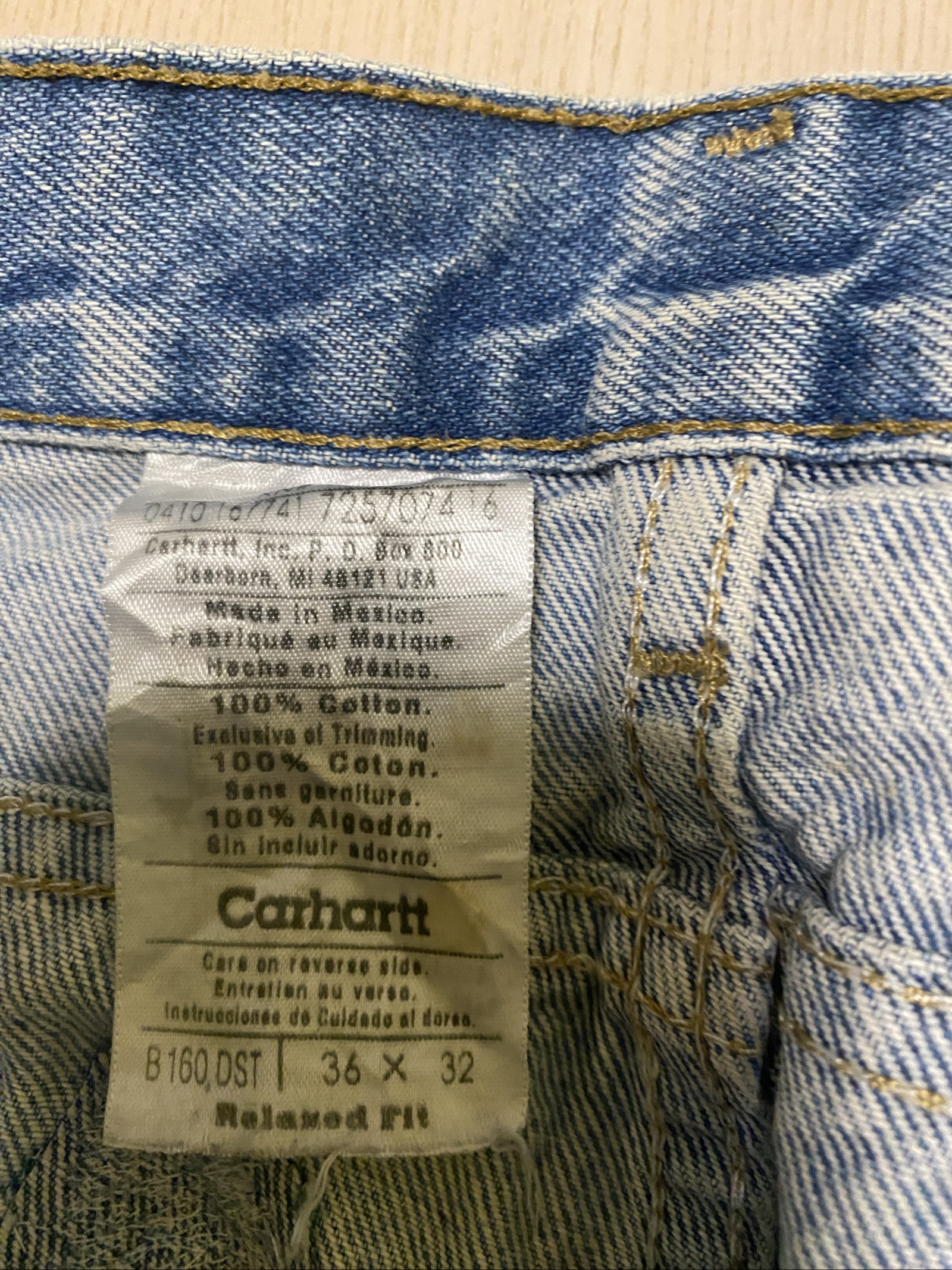 Carhartt Baggy Jeans W36 L32 Blue Loose Fit Skate Y2K Vintage #32BC image 4