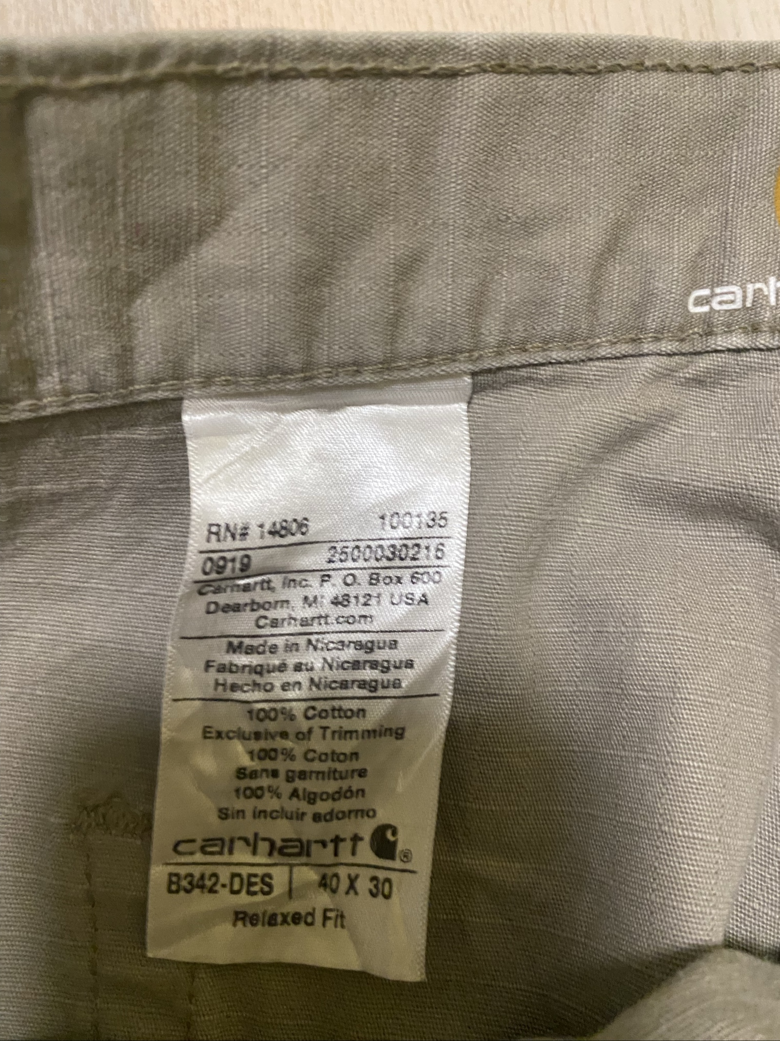 Carhartt Baggy Jeans W40 L30 Beige Loose Fit Skate Y2K Vintage #33BC image 4