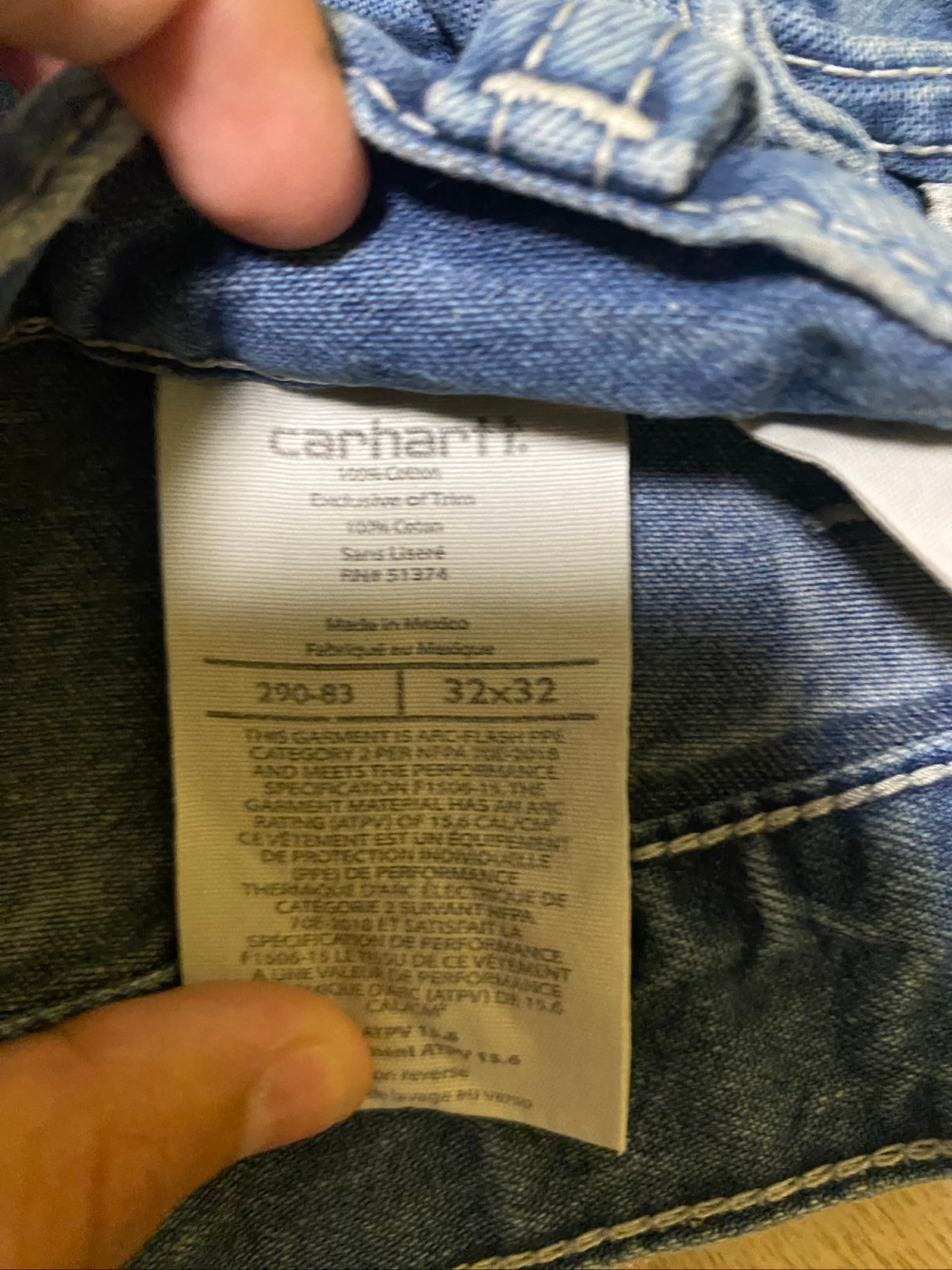 Carhartt Baggy Jeans W32 L32 Blue Loose Fit Skate Y2K Vintage #35BC image 4