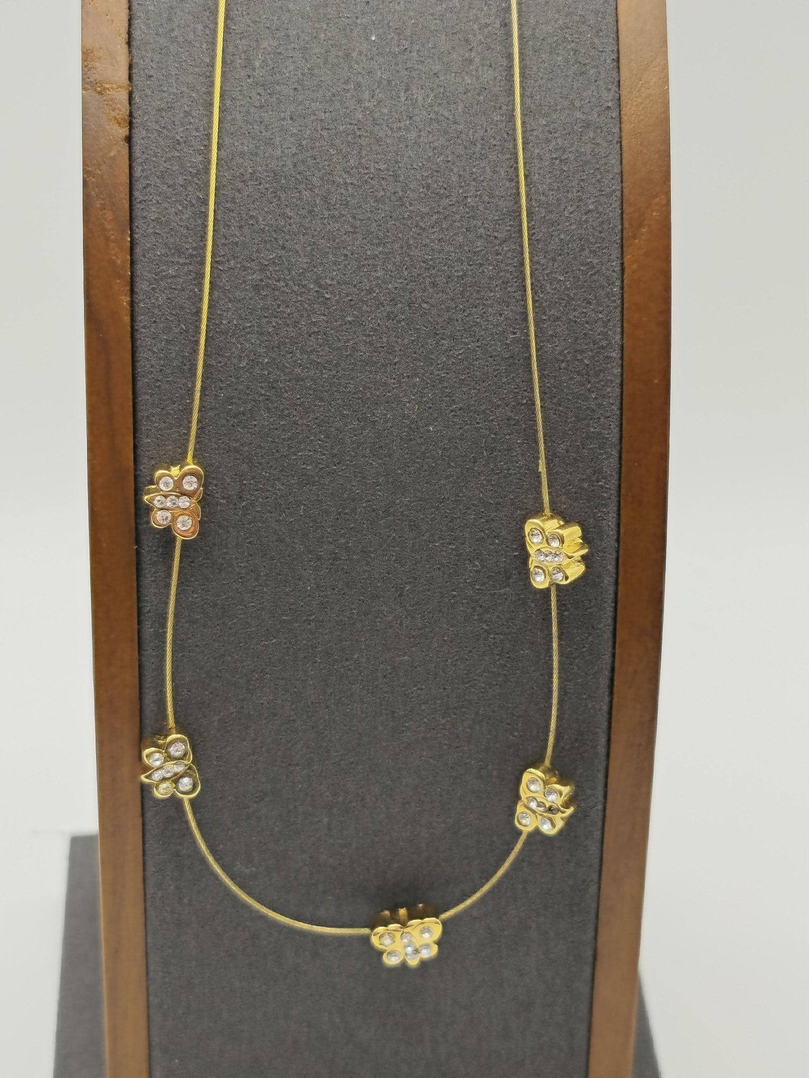 Monet Gold Tone Butterfly Necklace with Rhinestones image 3