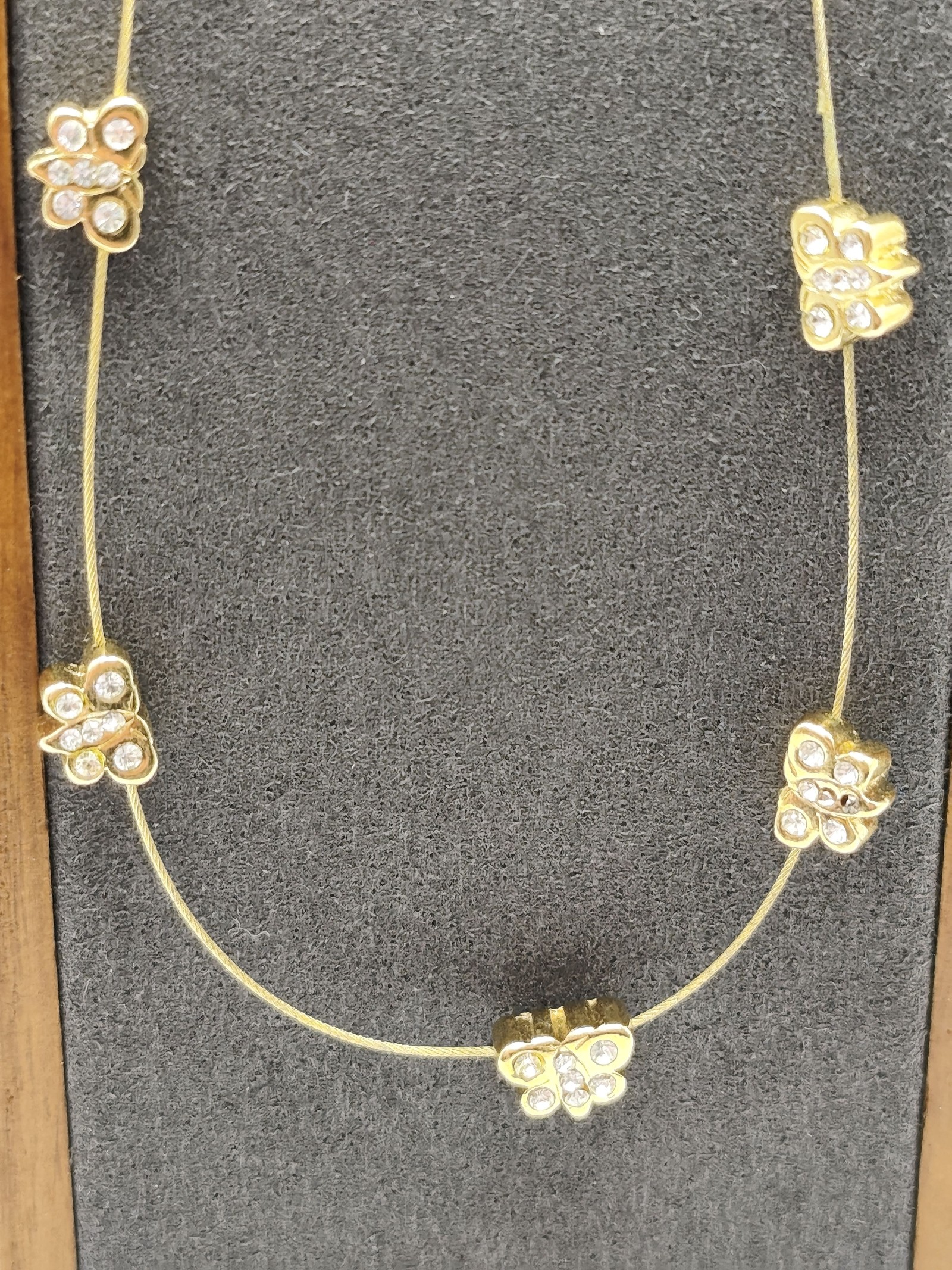 Monet Gold Tone Butterfly Necklace with Rhinestones image 4