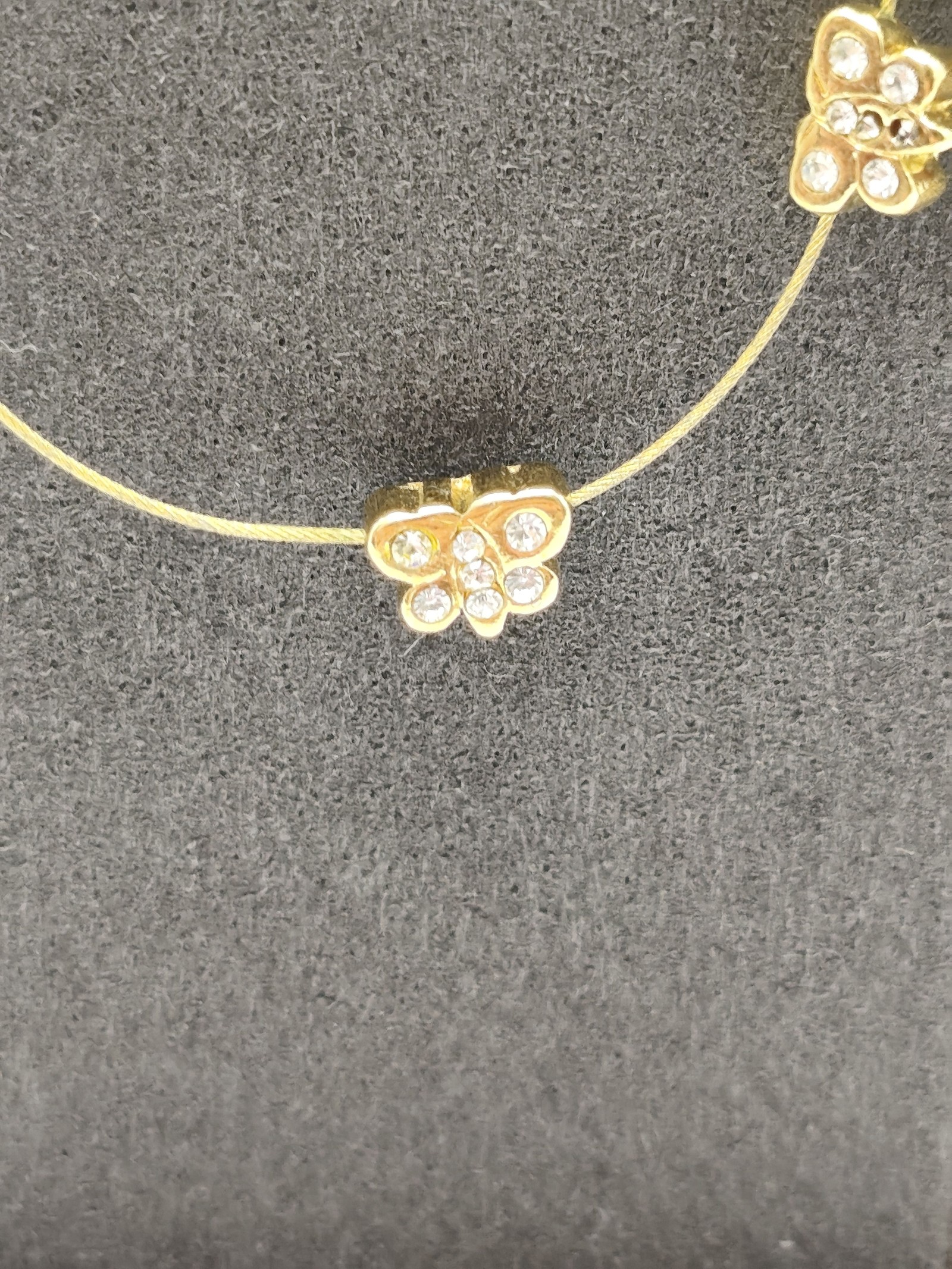 Monet Gold Tone Butterfly Necklace with Rhinestones image 5