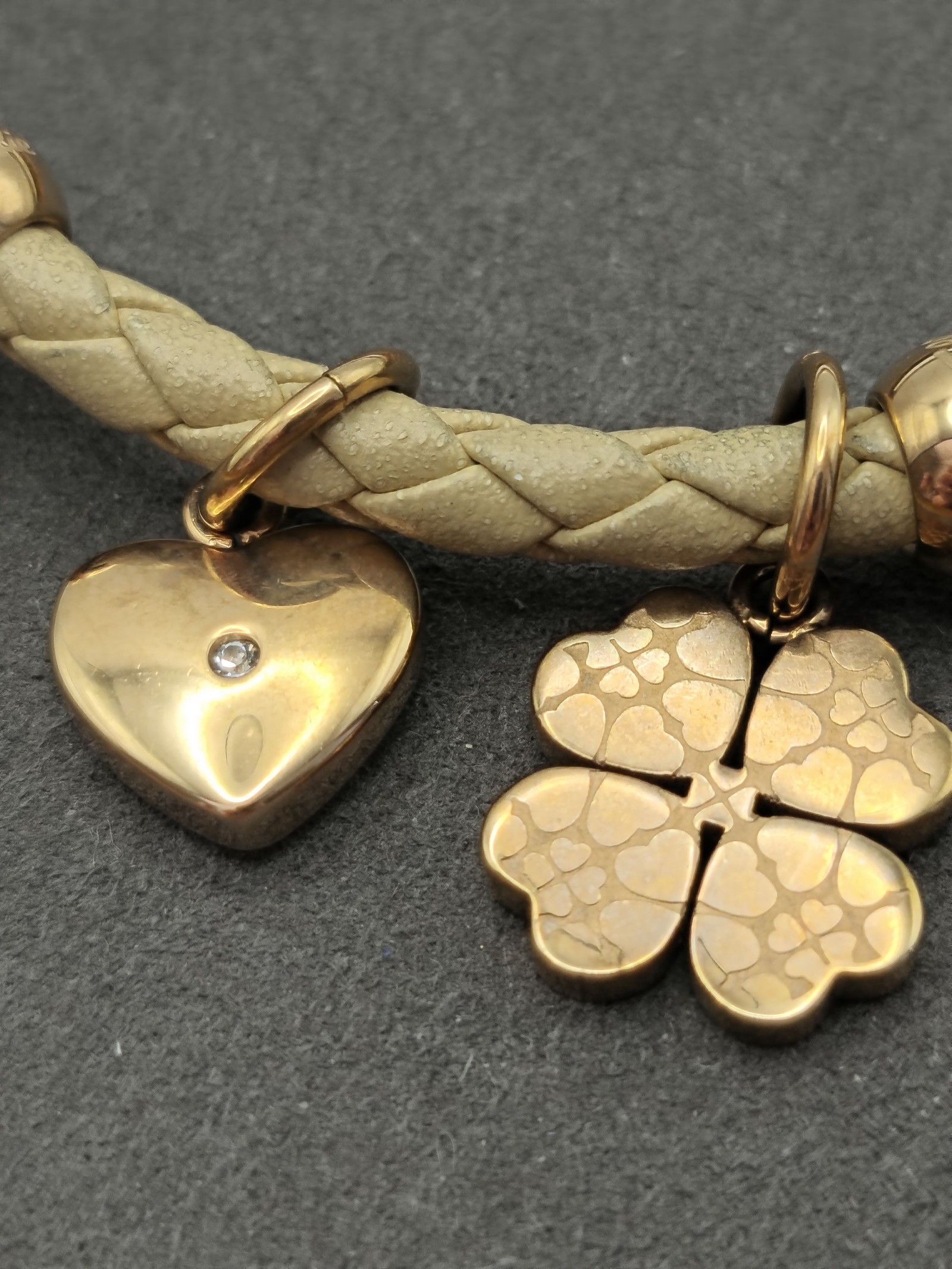 Folli Follie Beige Leather Charm Bracelet Women's image 4
