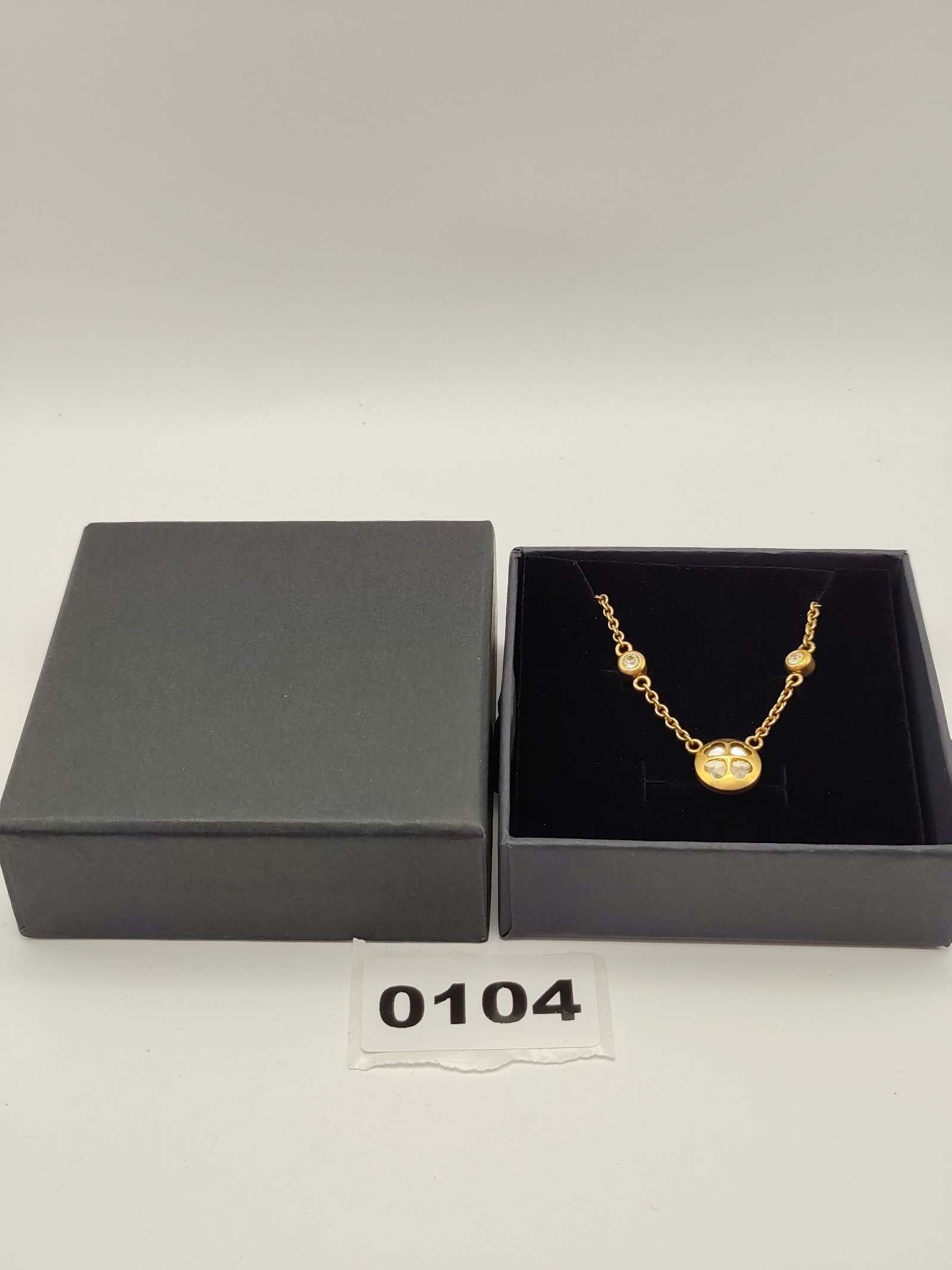Folli Follie Gold Tone Heart & Crystal Necklace