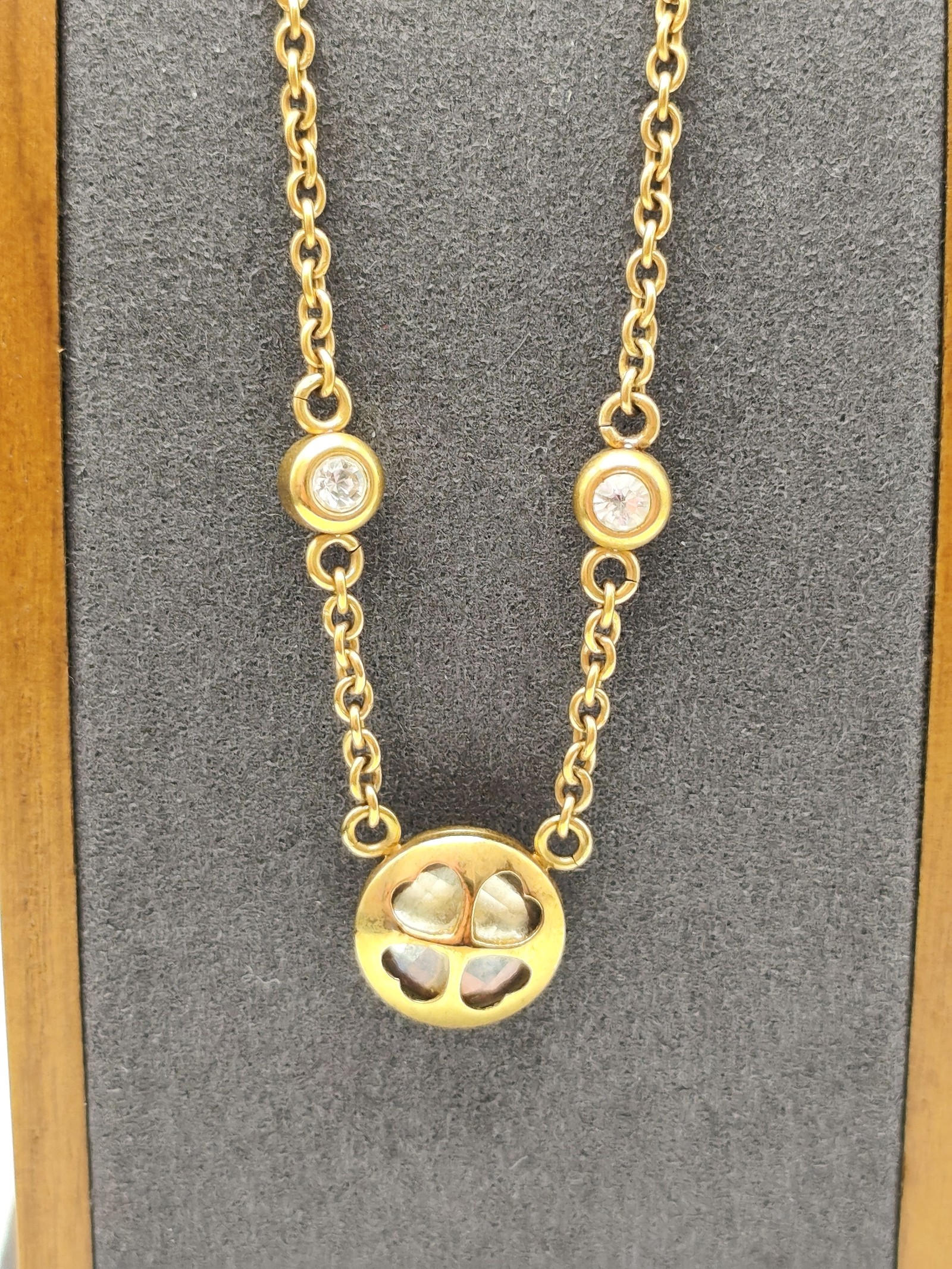 Folli Follie Gold Tone Heart & Crystal Necklace image 6