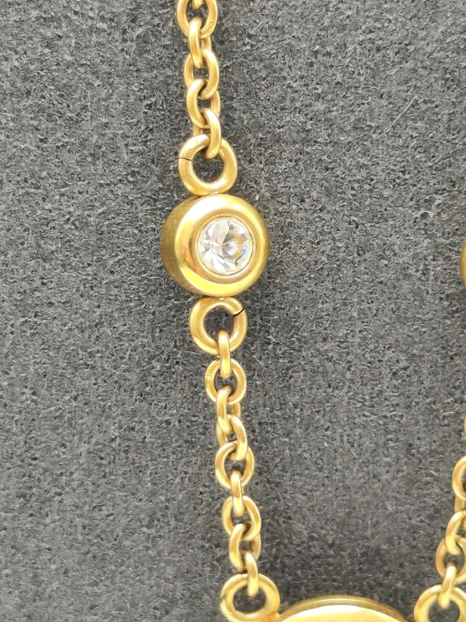 Folli Follie Gold Tone Heart & Crystal Necklace image 9