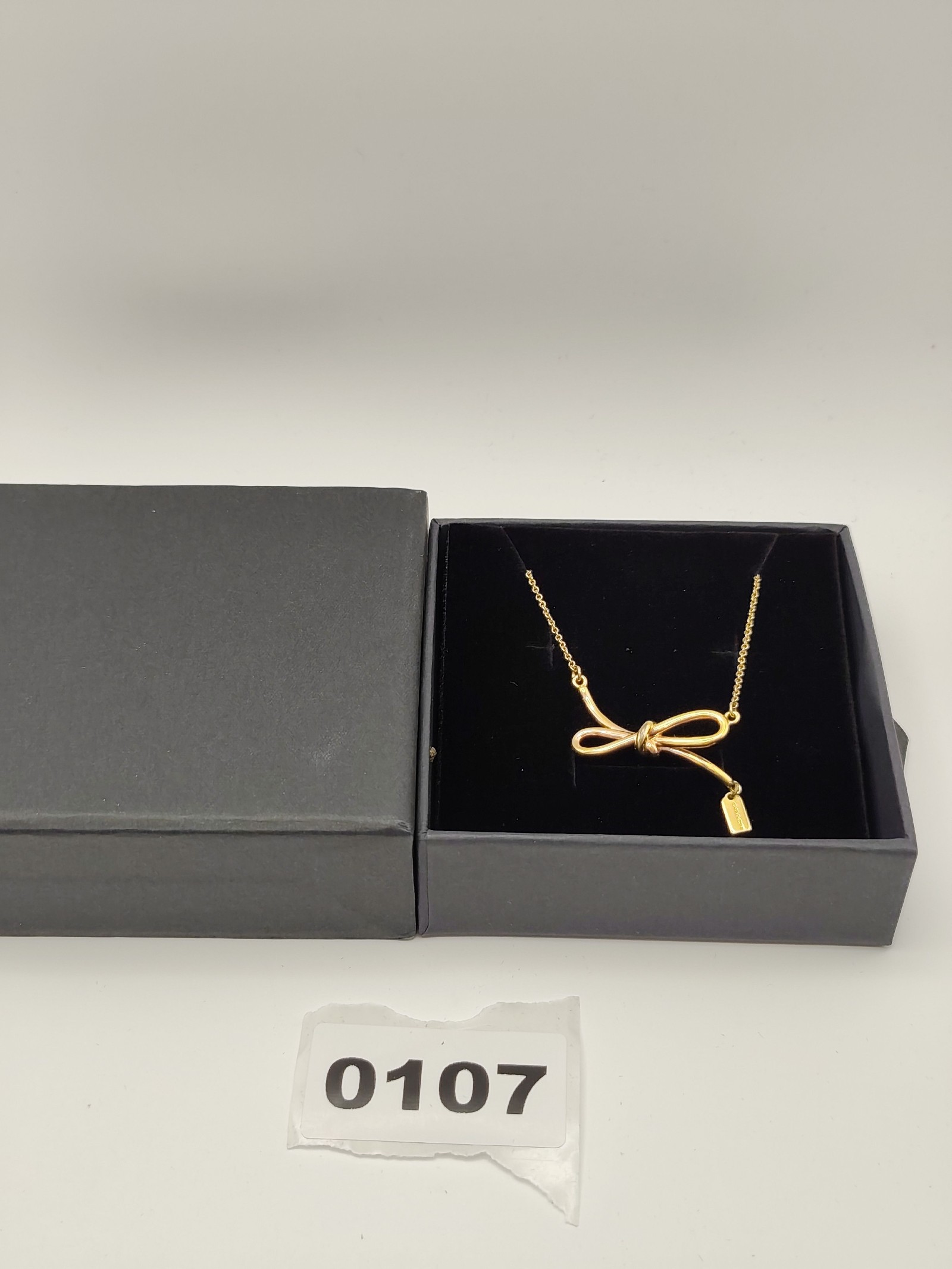 Coach Gold Bow Pendant Necklace Women's Other