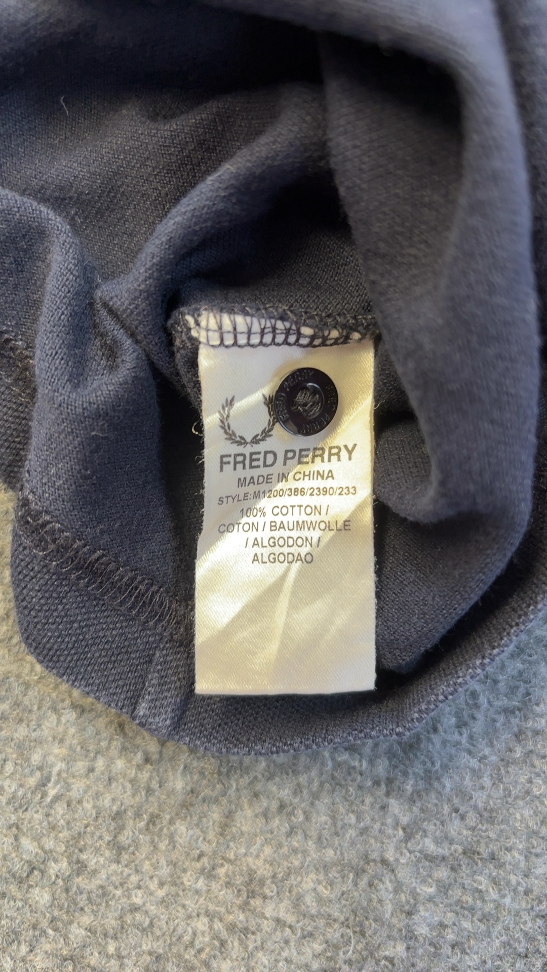 Fred Perry Navy & Orange Polo Shirt Large 100% Cotton image 6