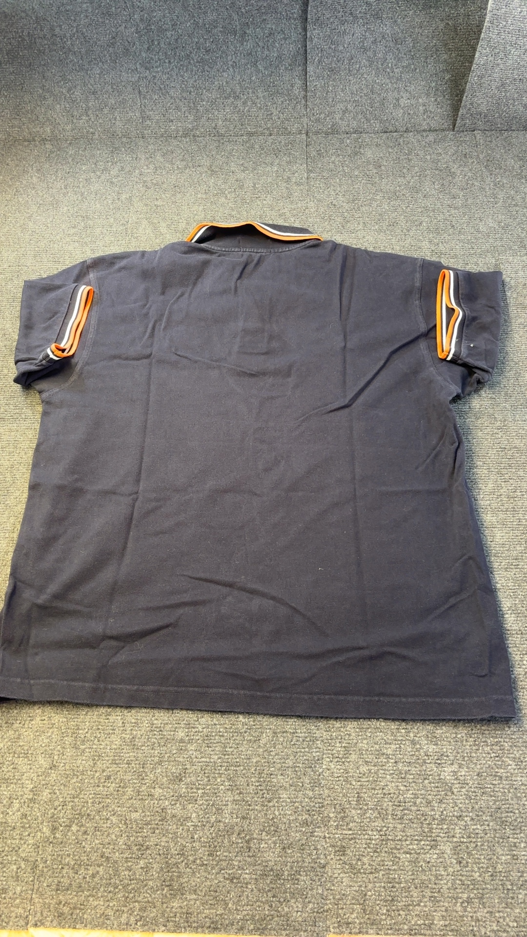 Fred Perry Navy & Orange Polo Shirt Large 100% Cotton image 5
