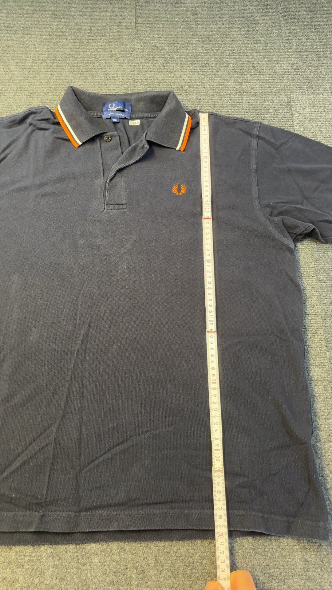 Fred Perry Navy & Orange Polo Shirt Large 100% Cotton image 7