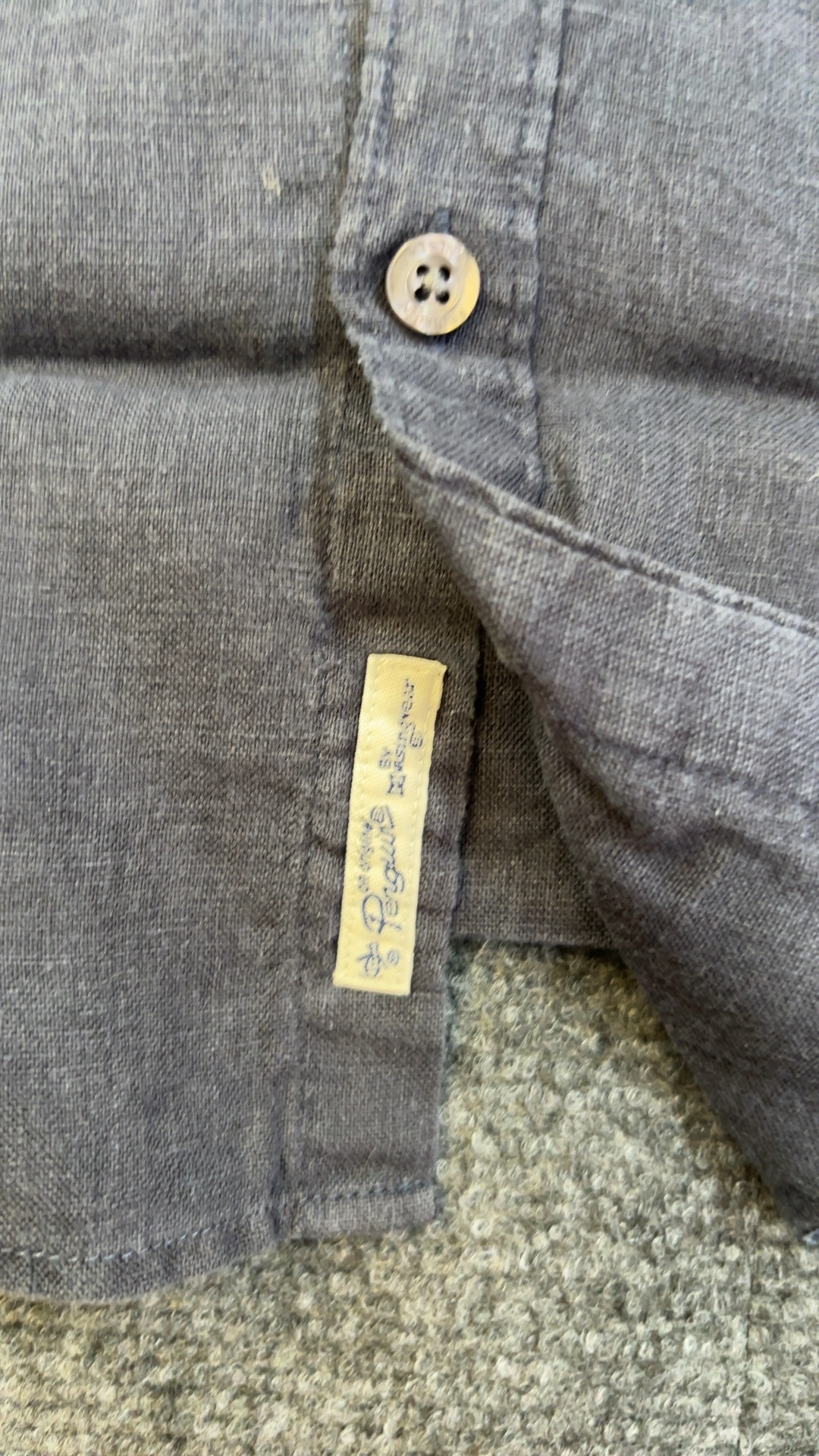 Original Penguin Men's Navy Blue Linen Shirt Large image 6