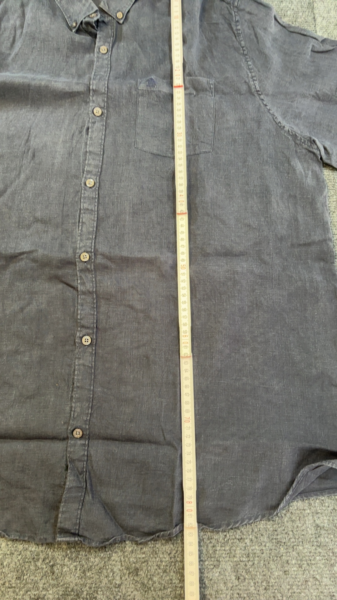 Original Penguin Men's Navy Blue Linen Shirt Large image 7