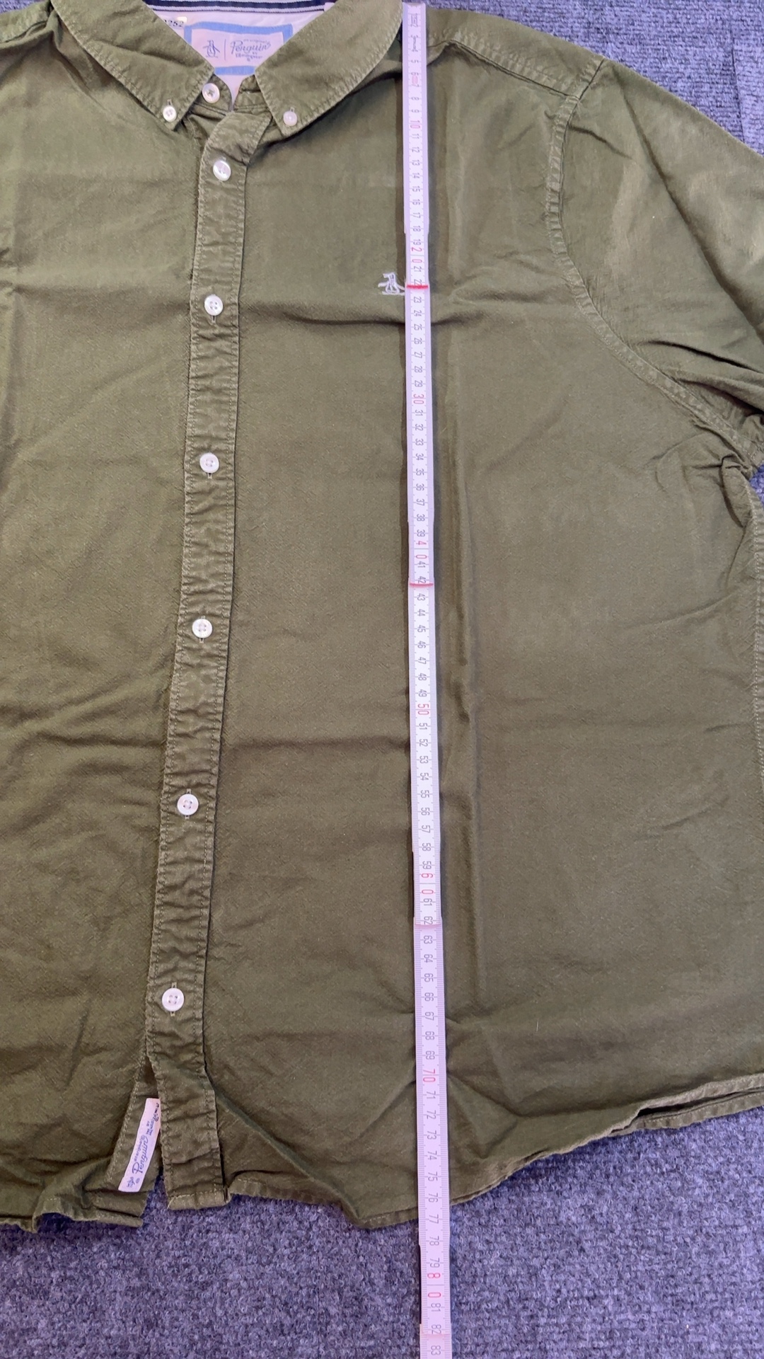 Original Penguin Men's Olive Green Slim Fit Cotton Shirt 2XL image 8