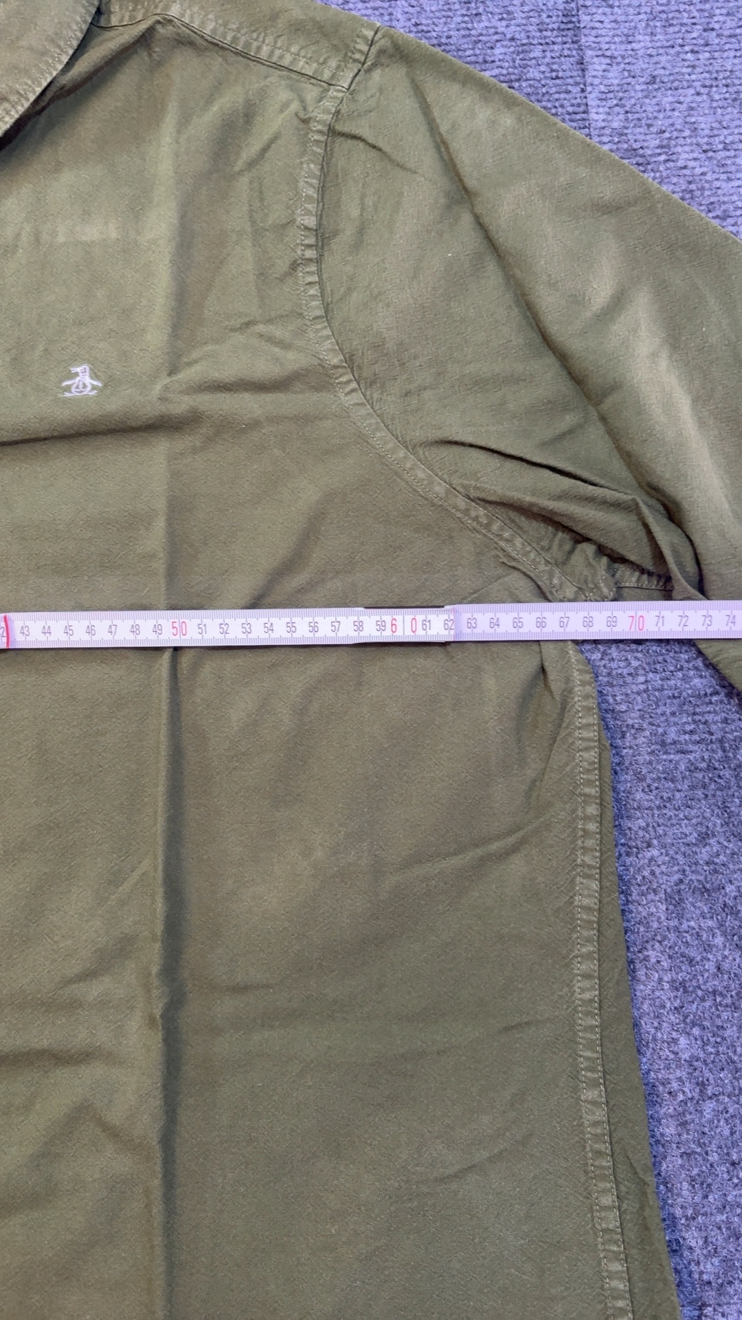 Original Penguin Men's Olive Green Slim Fit Cotton Shirt 2XL image 9
