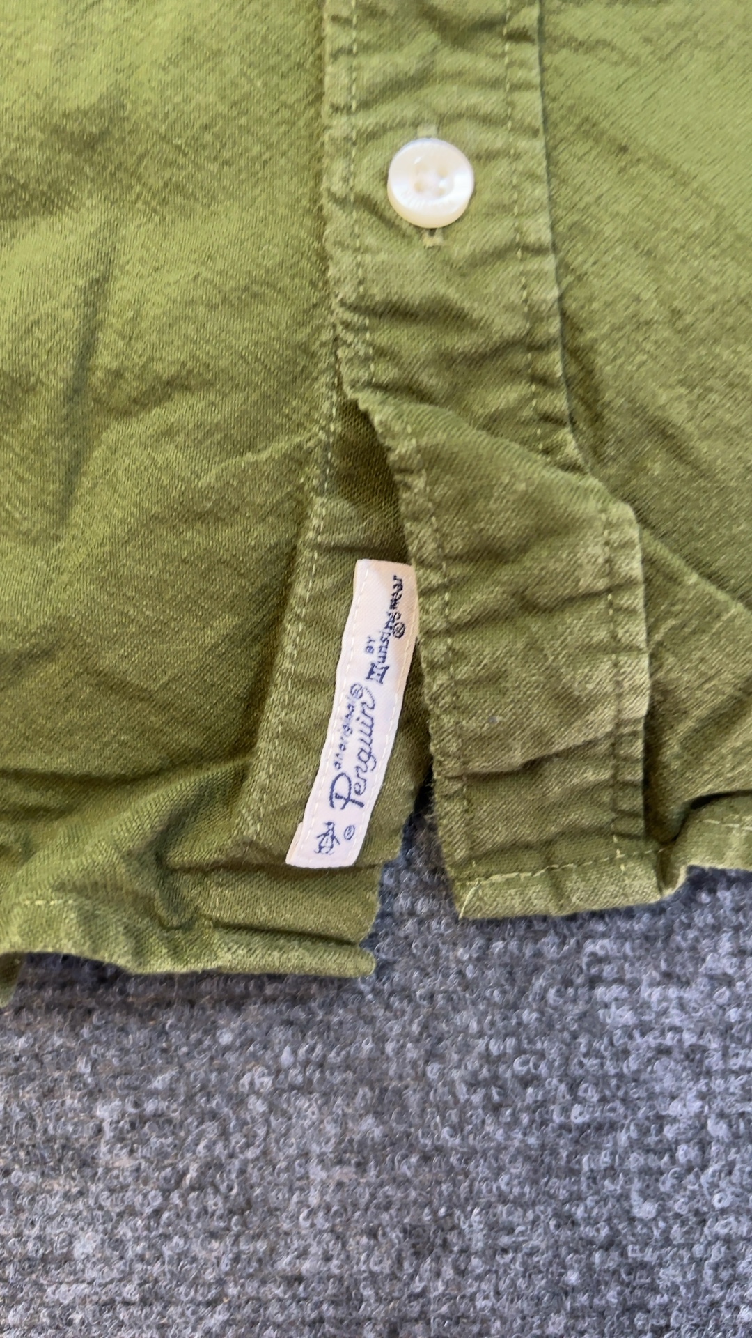 Original Penguin Men's Olive Green Slim Fit Cotton Shirt 2XL image 5