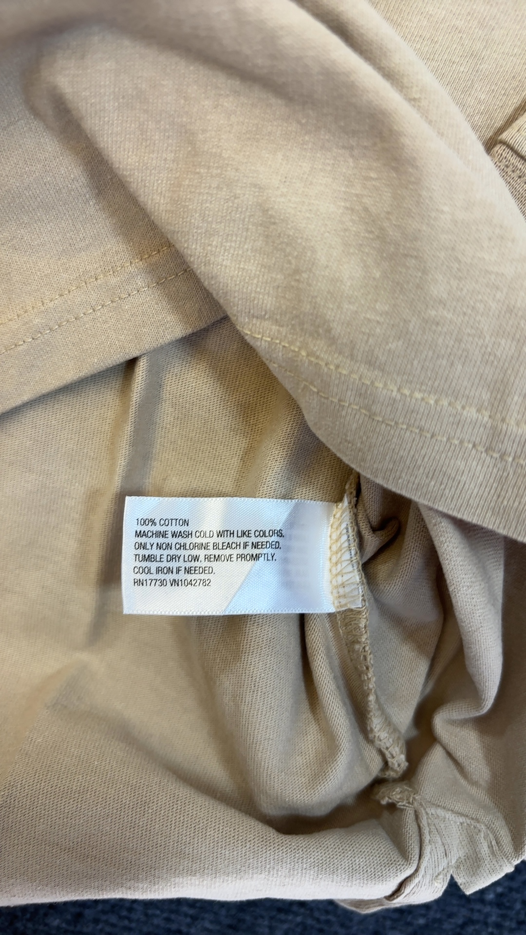 Goodfellow & Co Beige & White Rugby Shirt Small Cotton Long Sleeve image 4