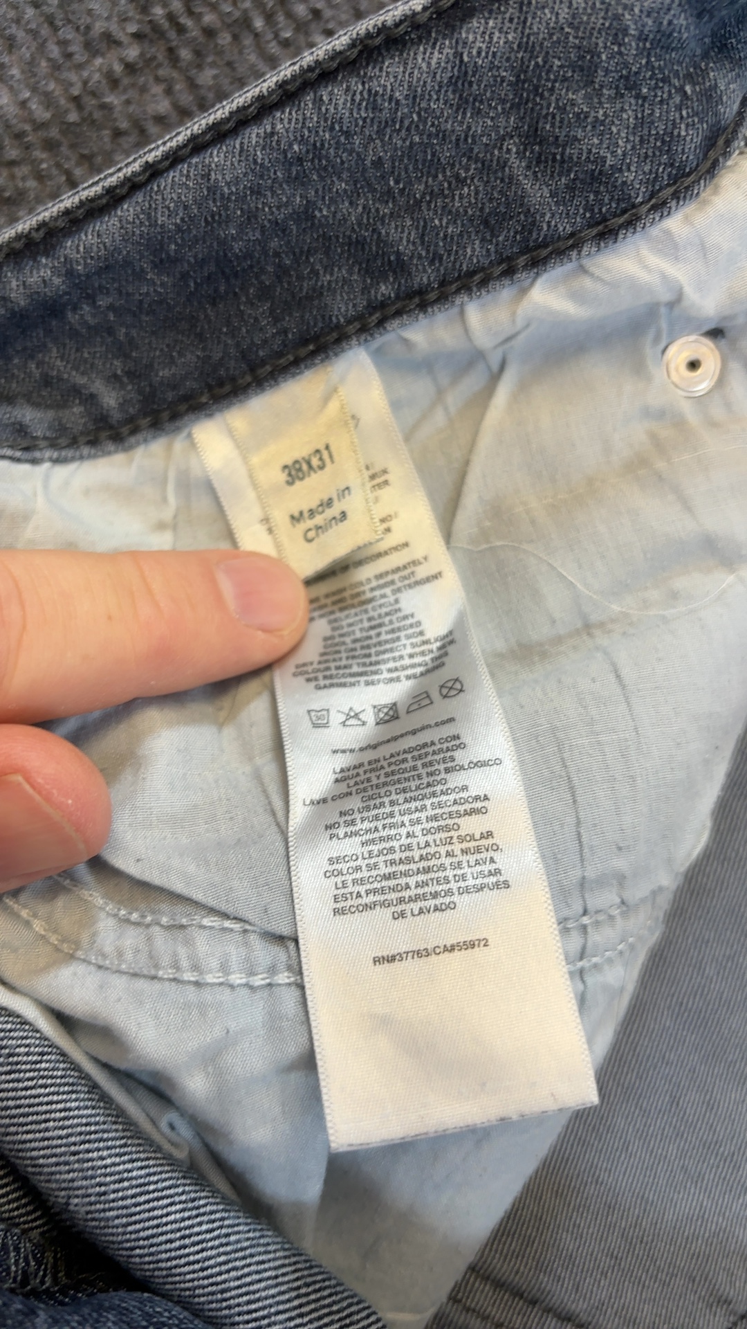 Original Penguin Men's Light Blue Denim Jeans W38 L31 very good condition image 8