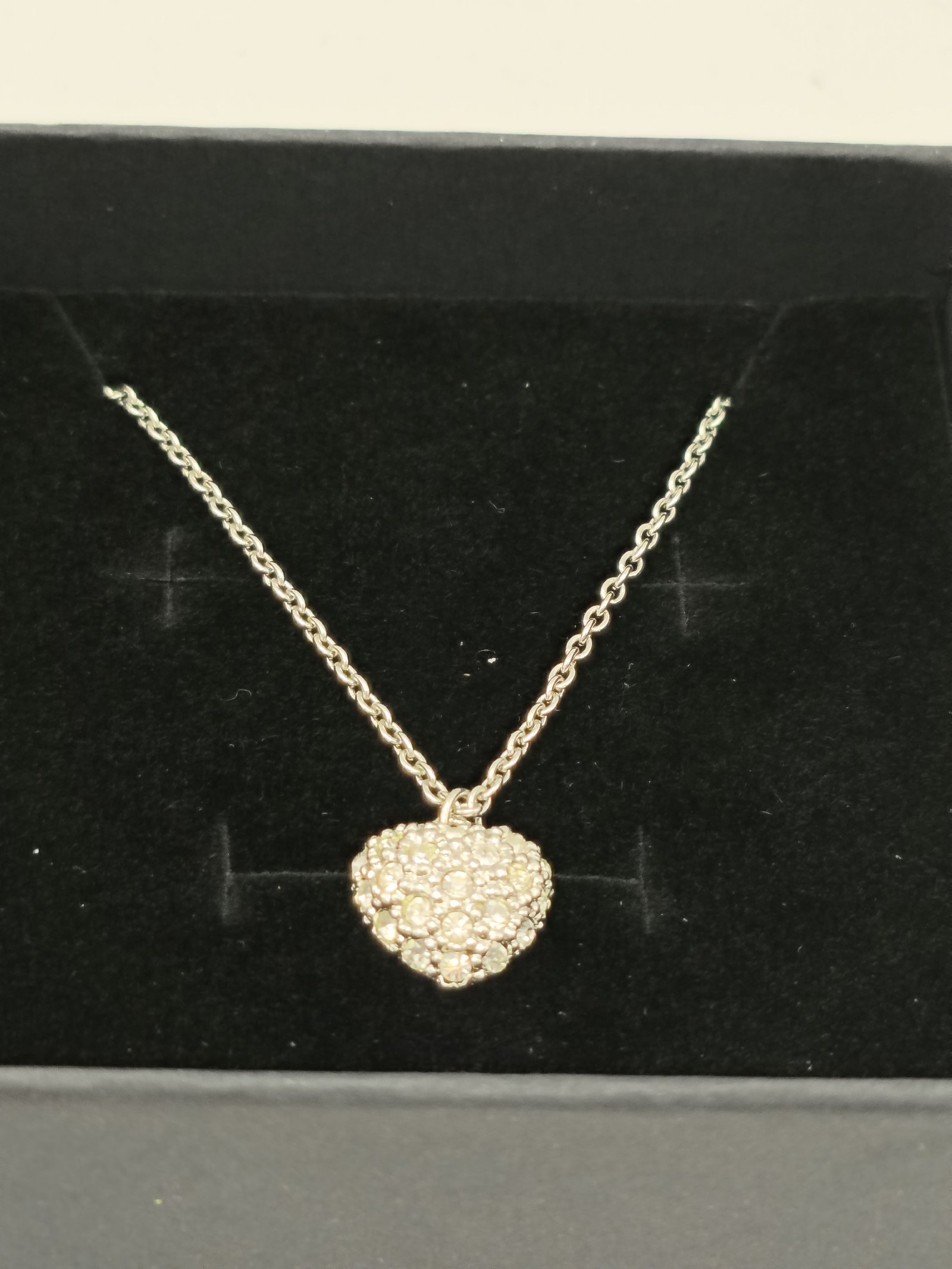 Swarovski Silver Heart Pendant Necklace Sparkling Crystals Women Other image 2