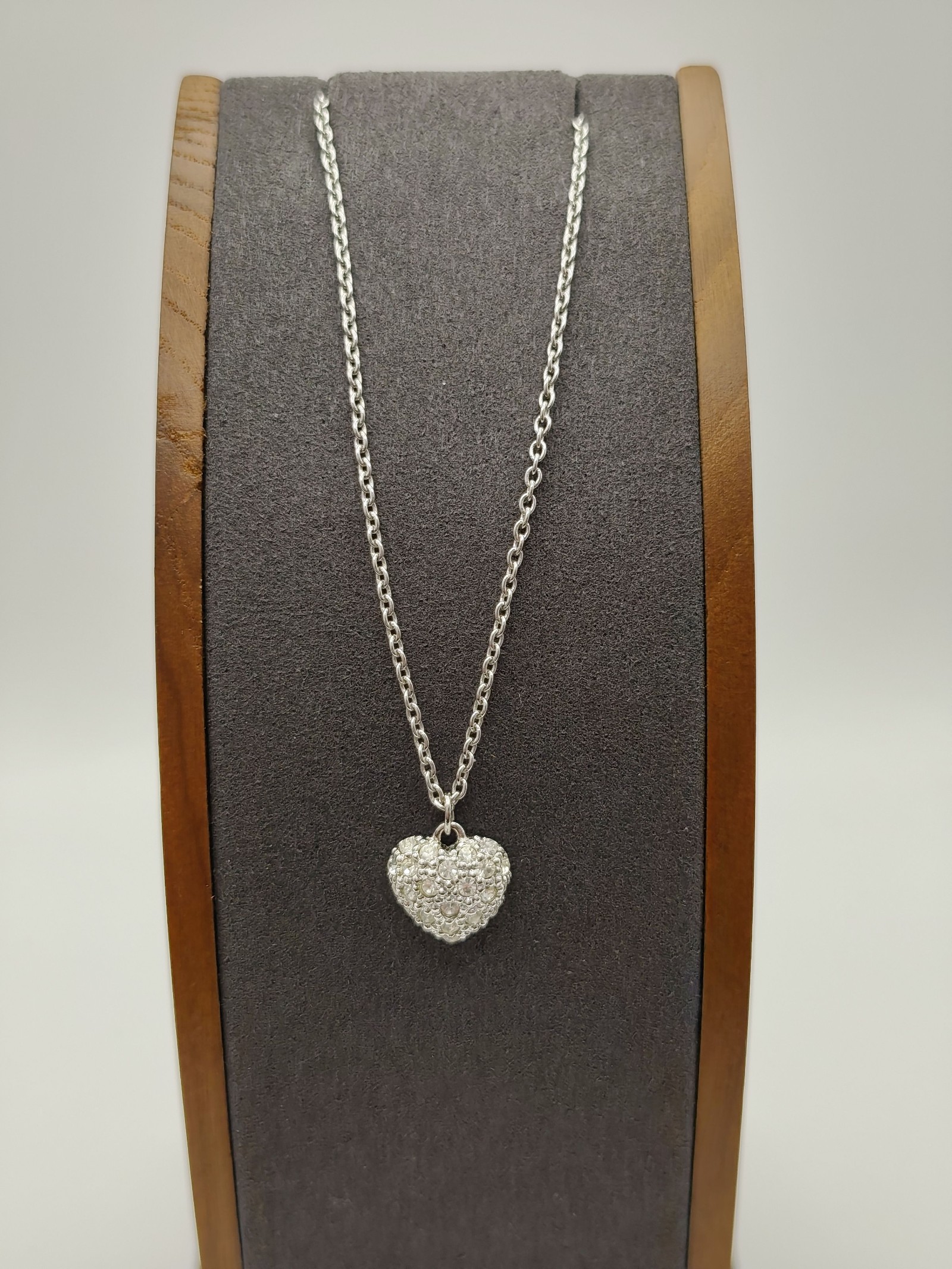 Swarovski Silver Heart Pendant Necklace Sparkling Crystals Women Other image 8