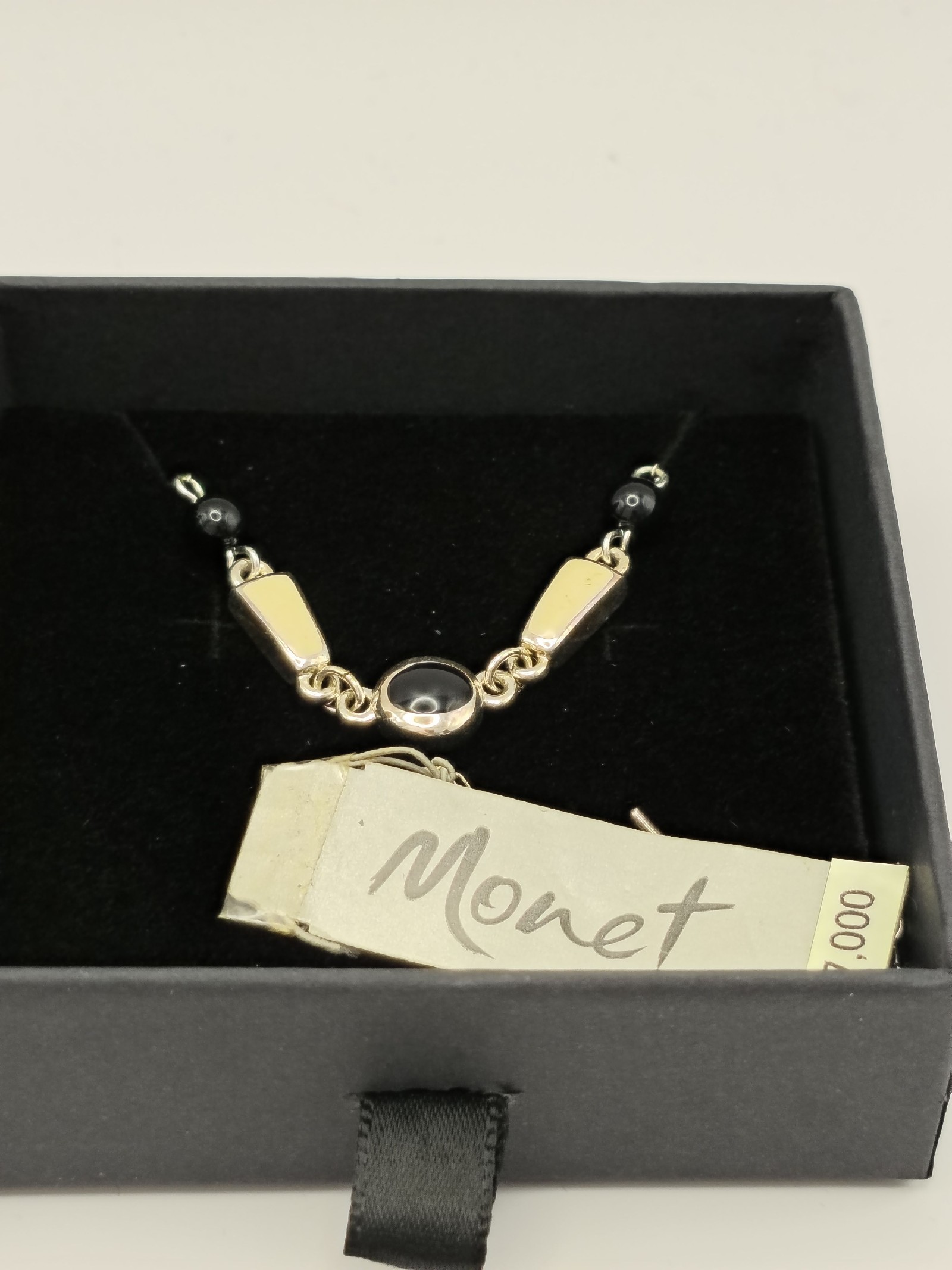 Monet Black & Gold Tone Necklace Unisex image 2