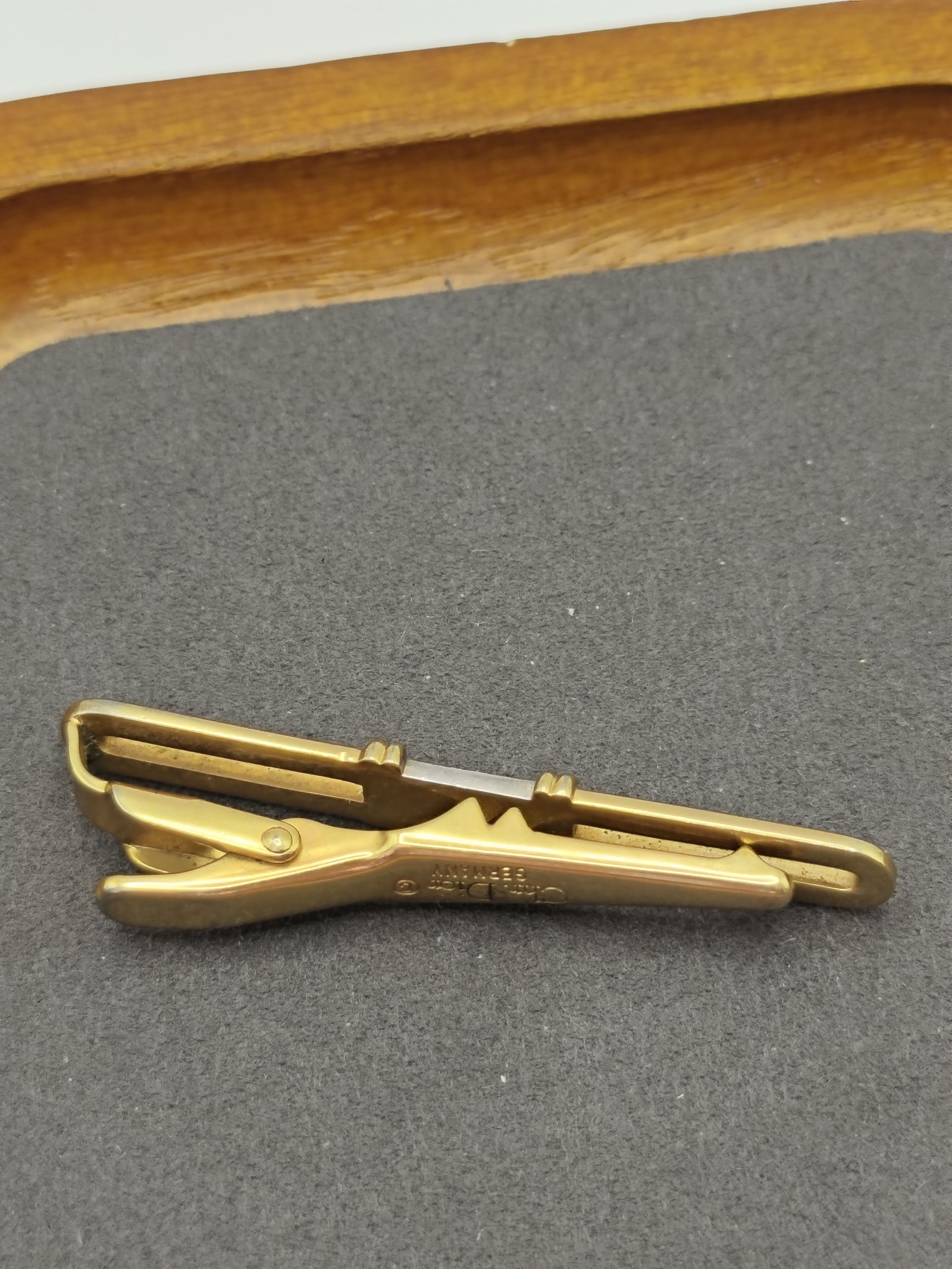 Christian Dior Gold Tone Vintage Tie Clip Men Other image 9