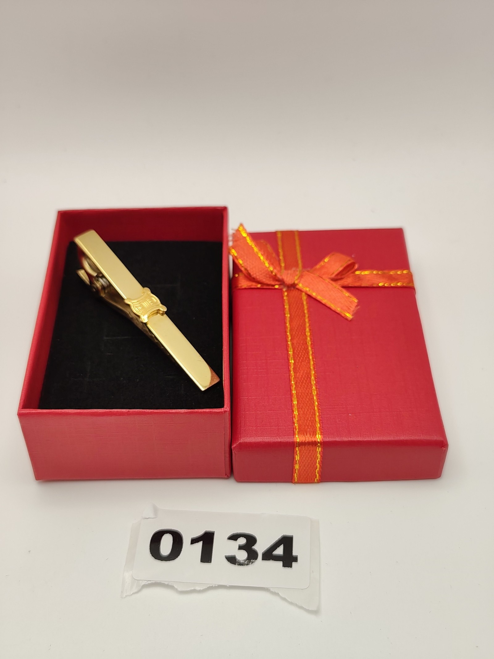 Celine Men's Gold Tone Tie Clip One Size Made in Italy