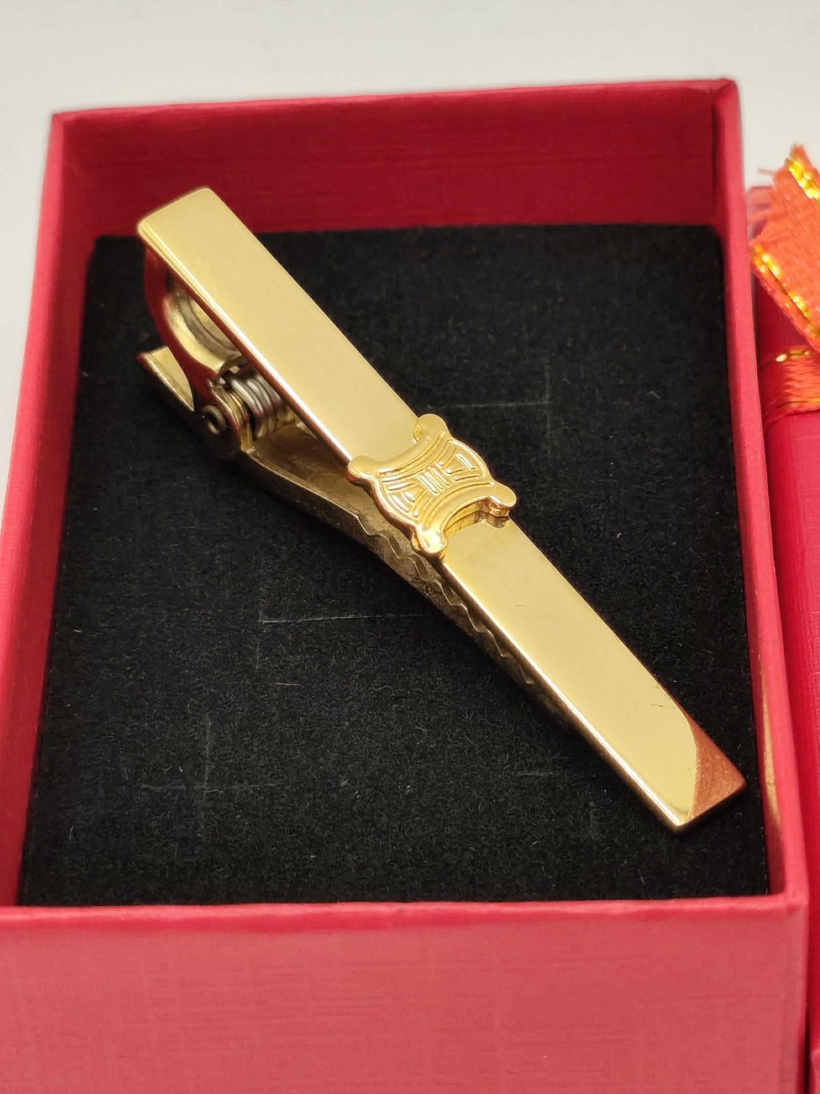 Celine Men's Gold Tone Tie Clip One Size Made in Italy image 2