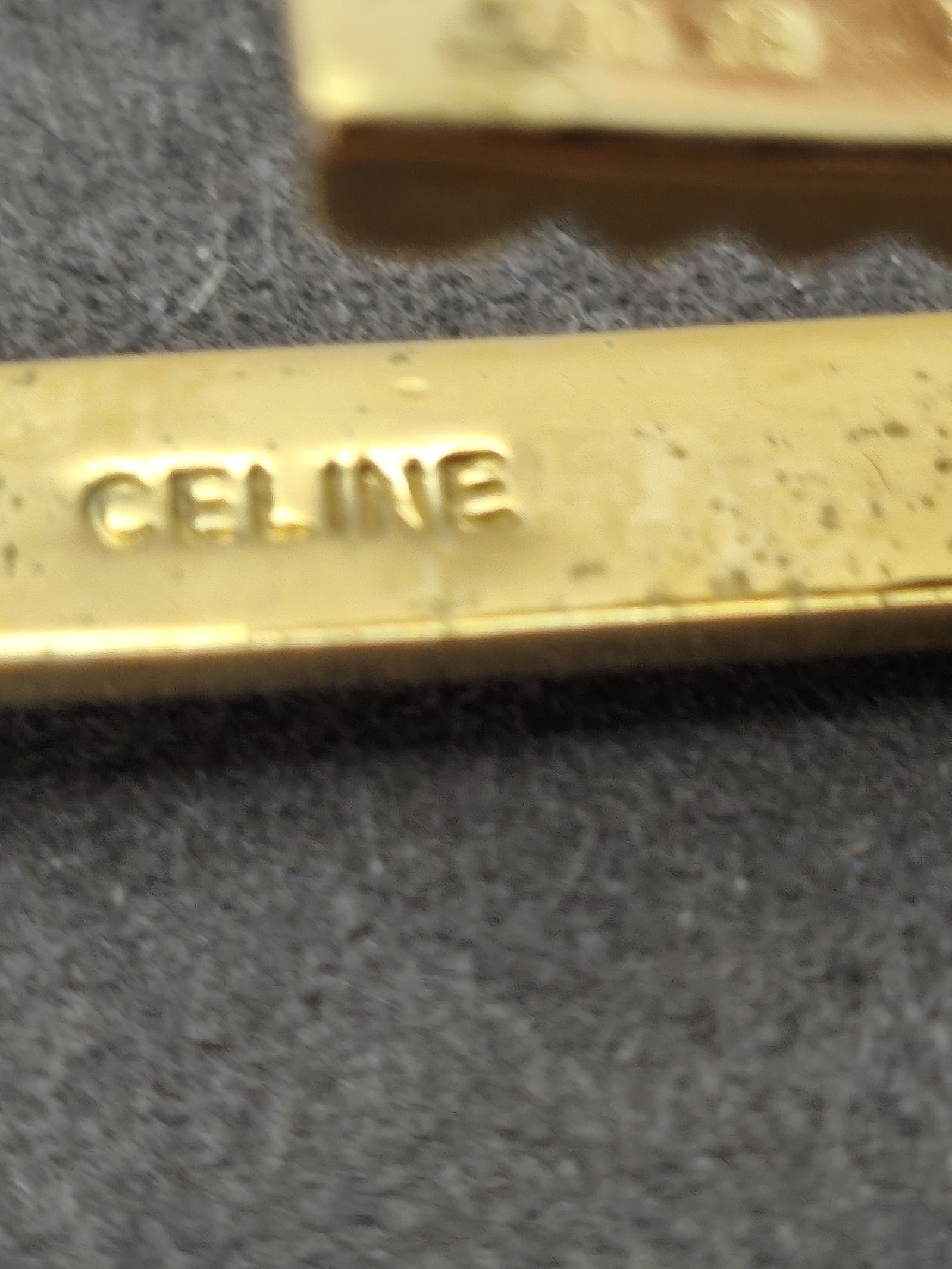 Celine Men's Gold Tone Tie Clip One Size Made in Italy image 3