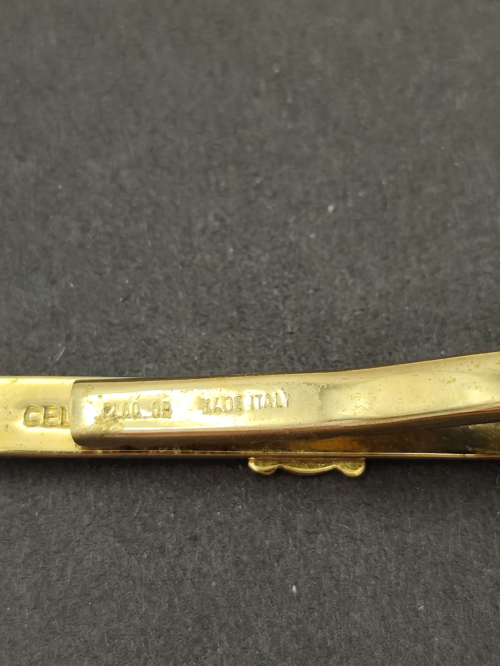 Celine Men's Gold Tone Tie Clip One Size Made in Italy image 4