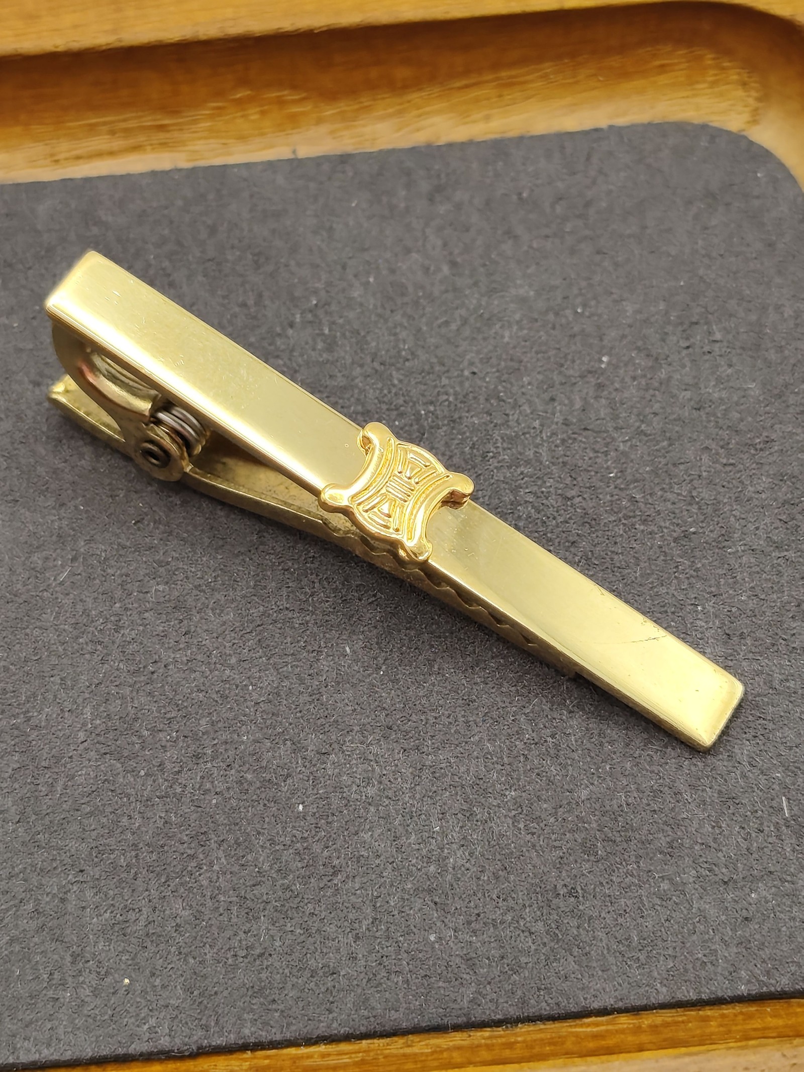 Celine Men's Gold Tone Tie Clip One Size Made in Italy image 5