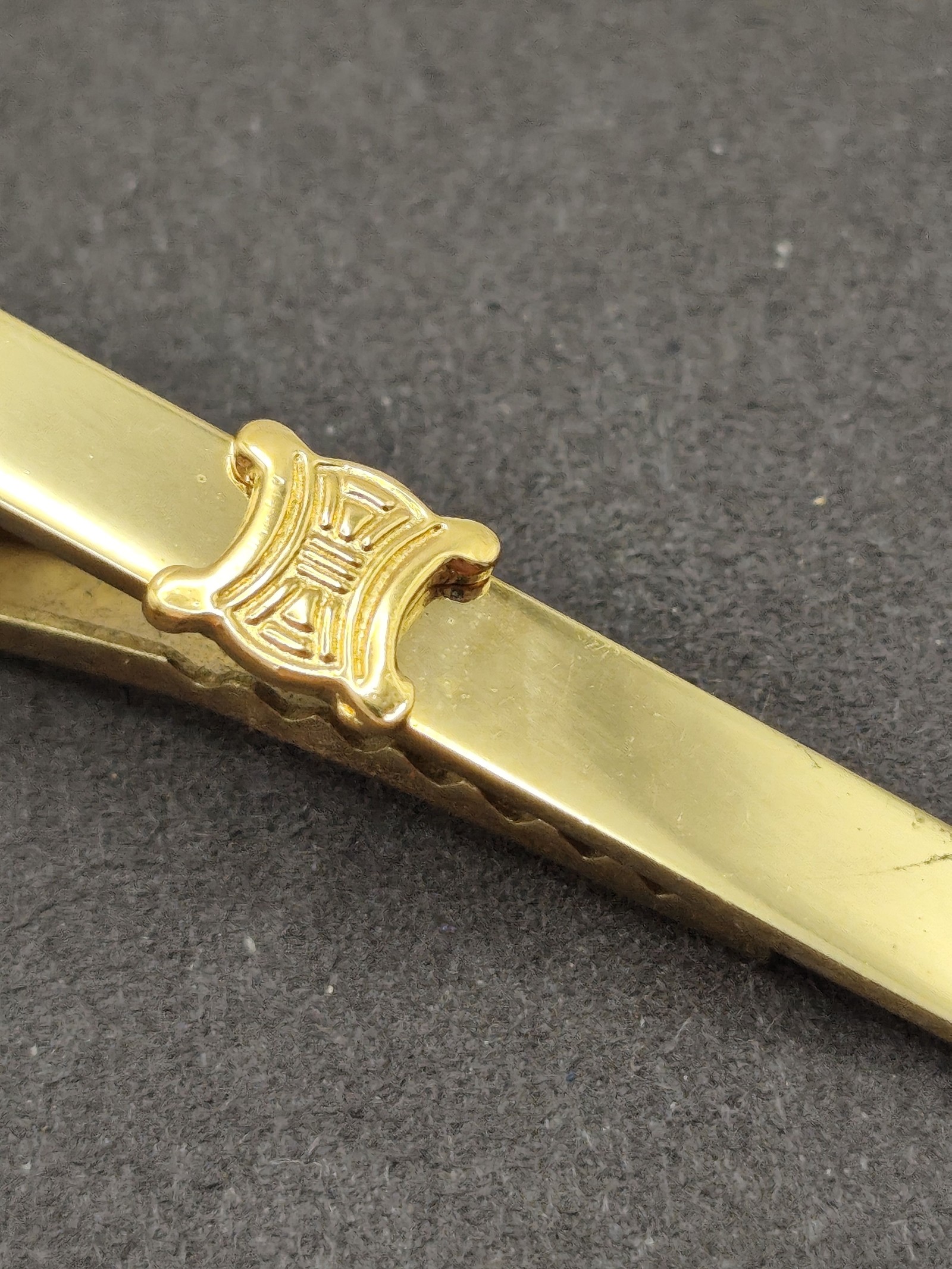 Celine Men's Gold Tone Tie Clip One Size Made in Italy image 7