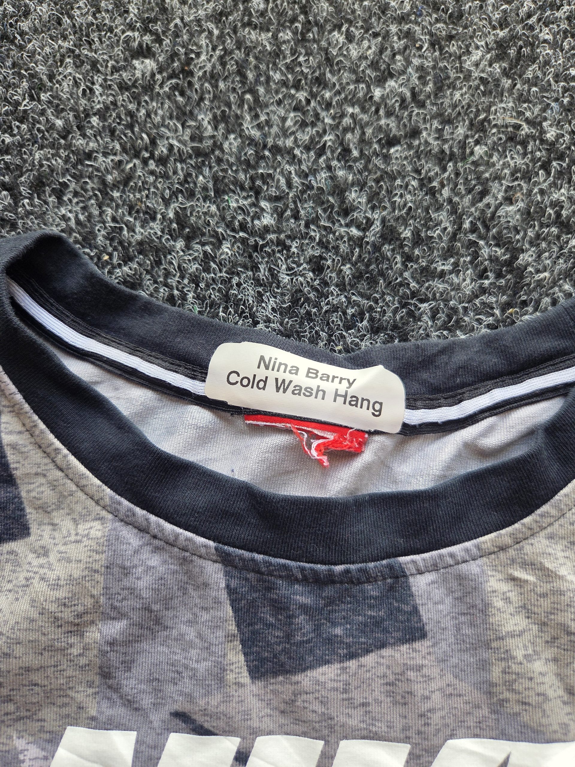 Nike Large Logo Cropped Long Sleeve Top Grey Women's XS image 10