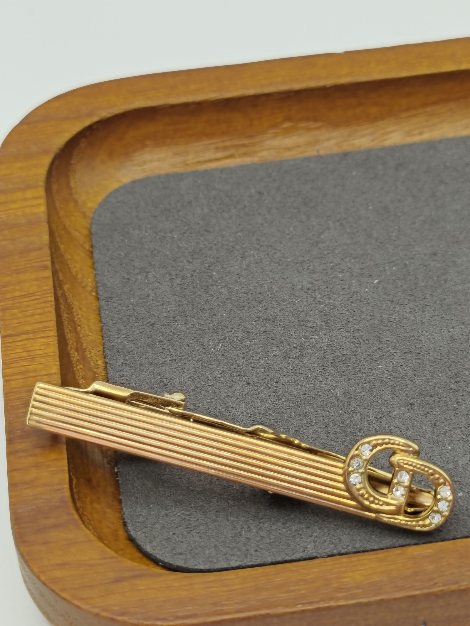 Christian Dior Men's Gold Tone Crystal Cufflinks & Tie Clip Set Other image 10