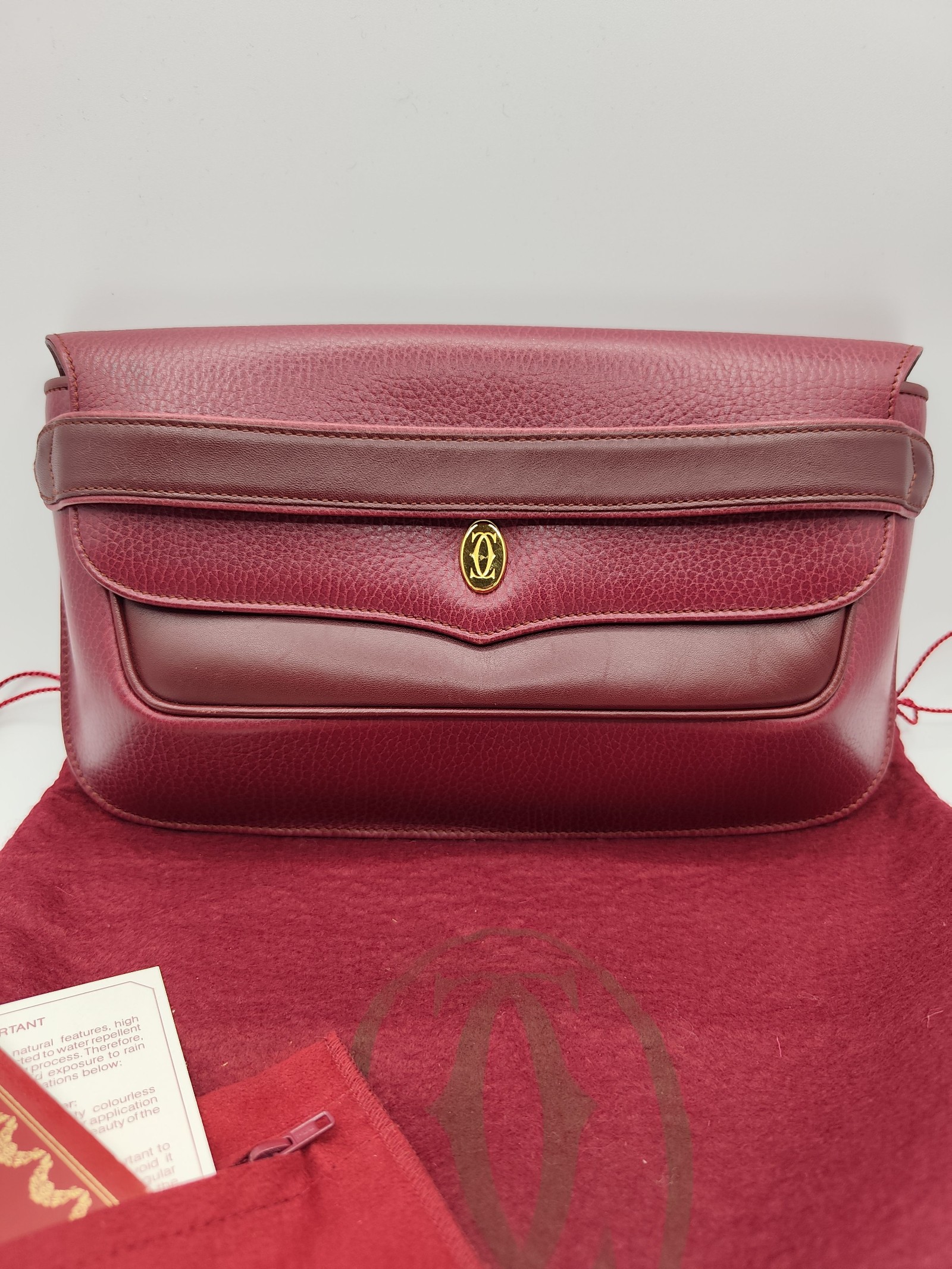 Cartier Women's Burgundy Leather Clutch Bag image 2