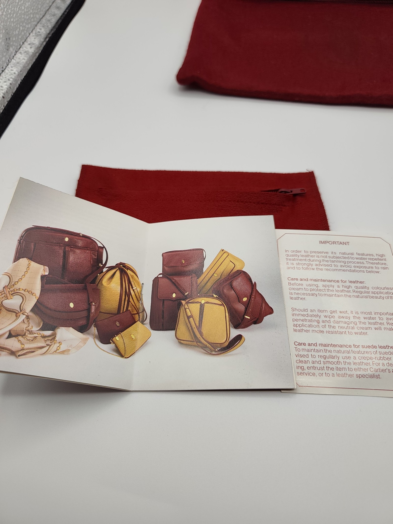 Cartier Women's Burgundy Leather Clutch Bag image 3