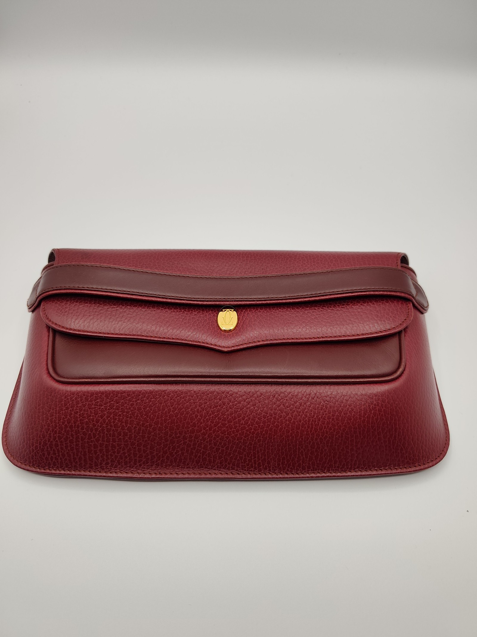 Cartier Women's Burgundy Leather Clutch Bag image 4