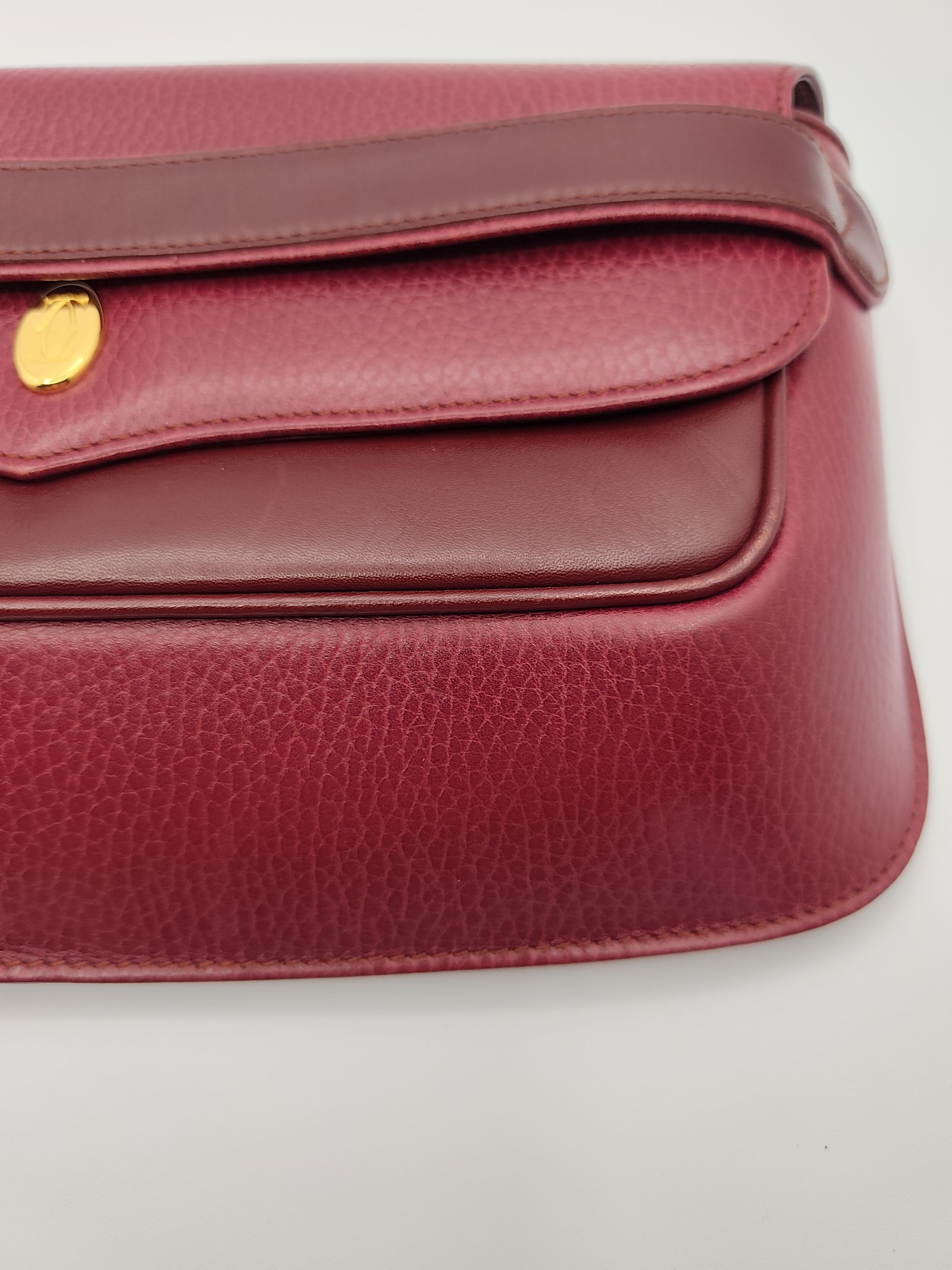 Cartier Women's Burgundy Leather Clutch Bag image 6