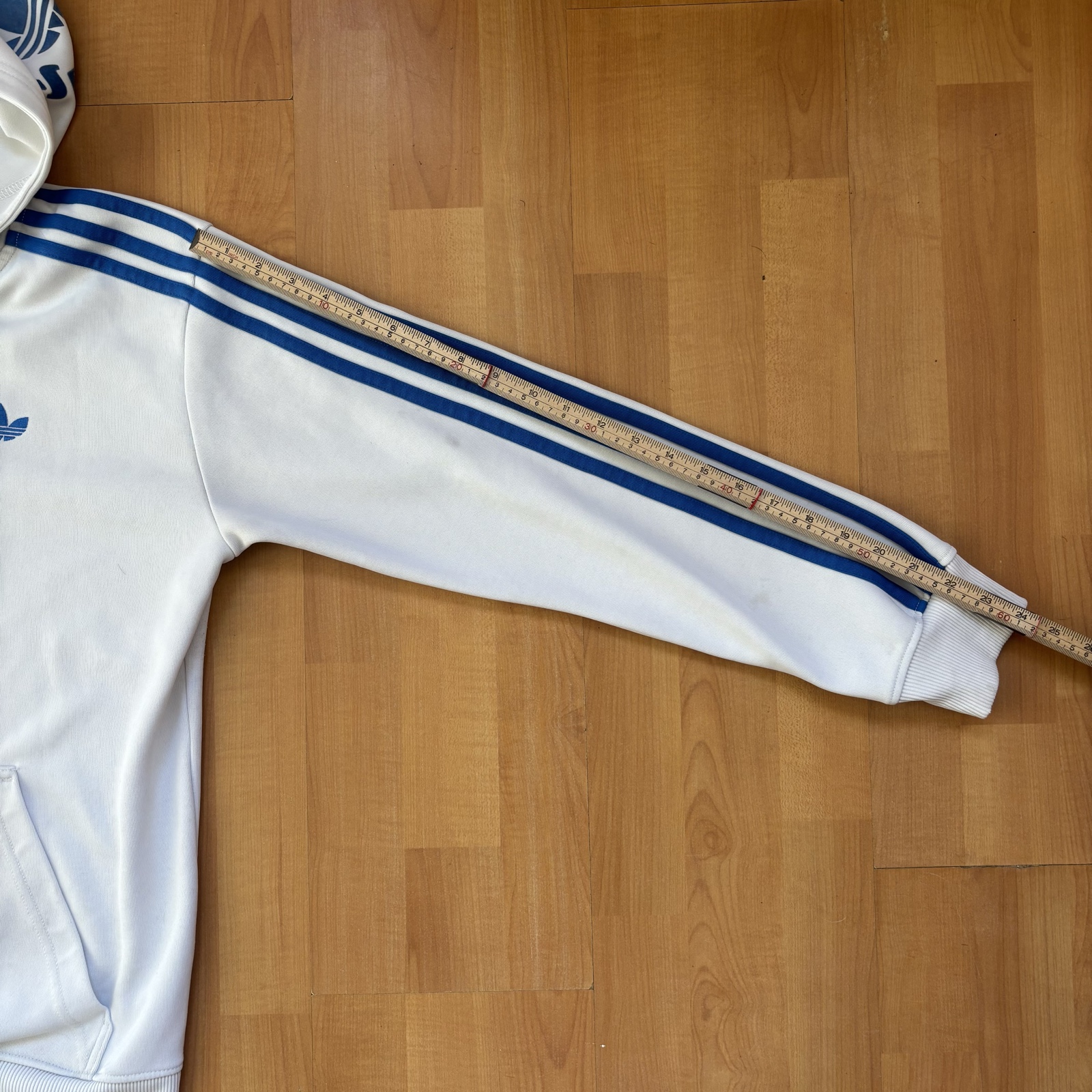 Adidas White & Blue Hoodie & Joggers Tracksuit Medium image 4