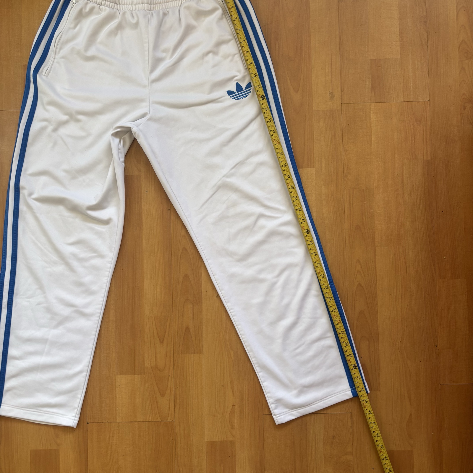 Adidas White & Blue Hoodie & Joggers Tracksuit Medium image 8