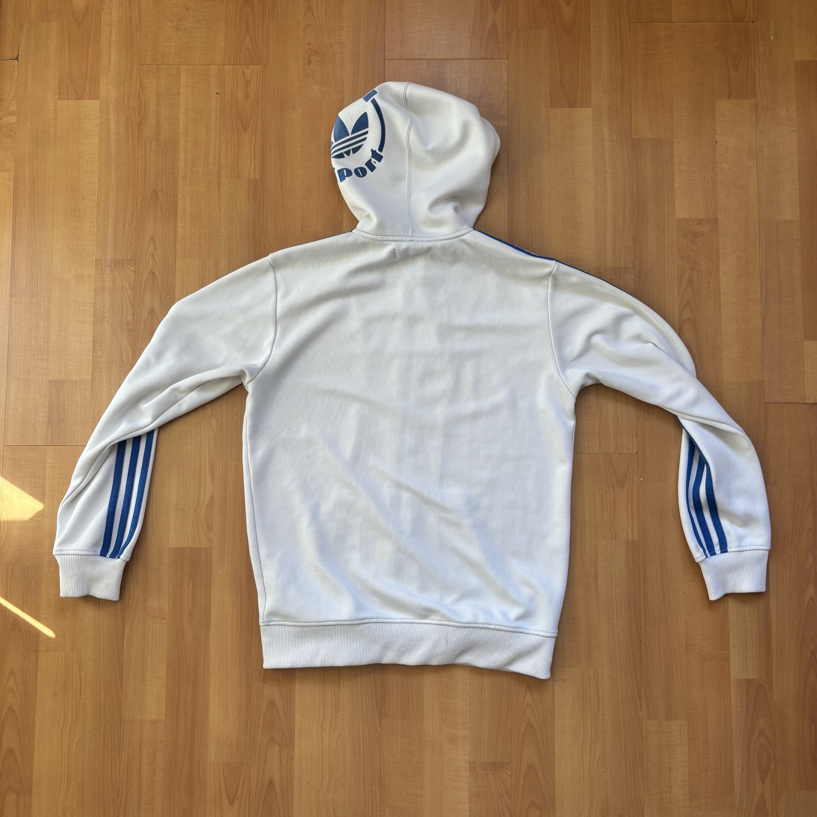 Adidas White & Blue Hoodie & Track Pants Set Large image 6
