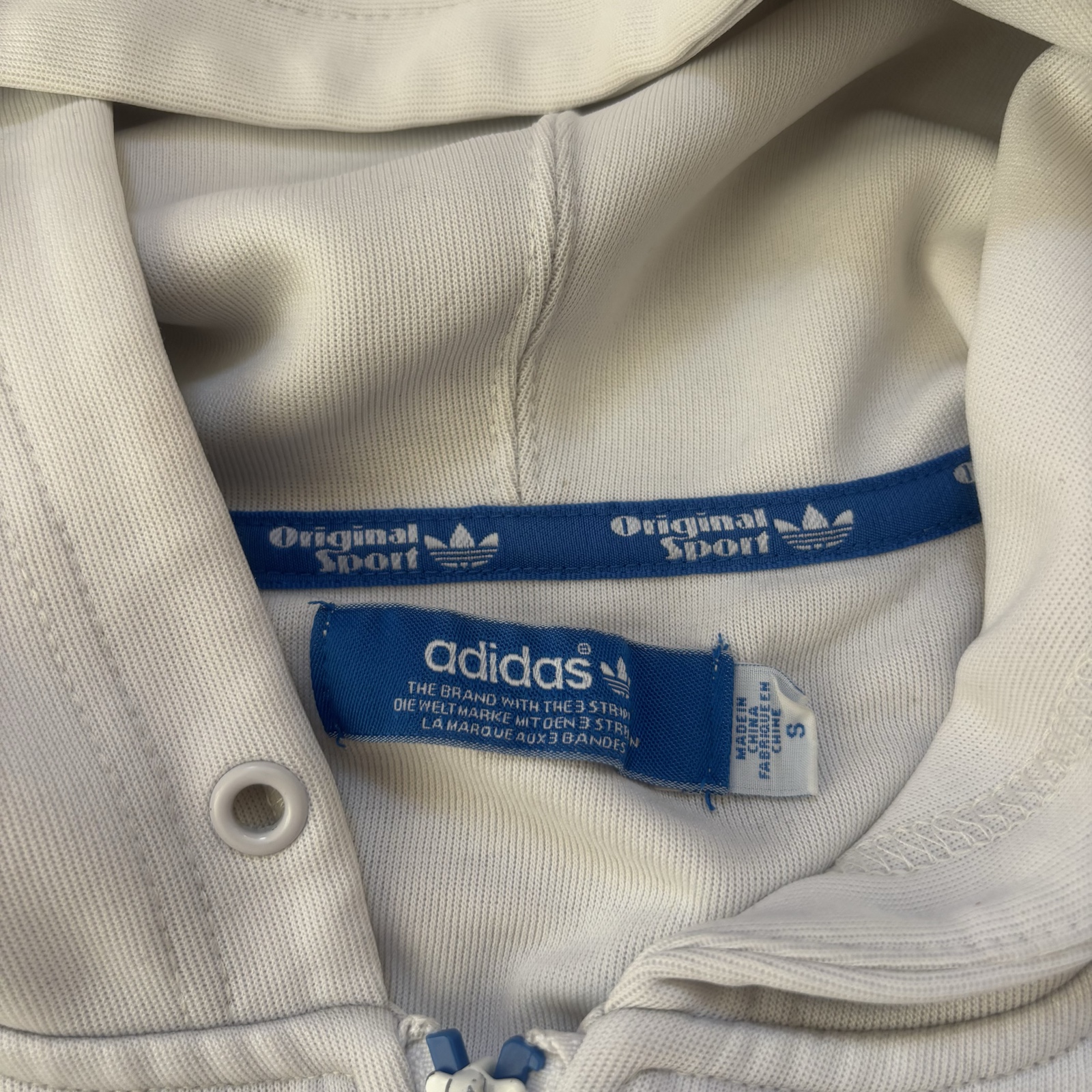 Adidas White & Blue Hoodie & Track Pants Set Large image 7