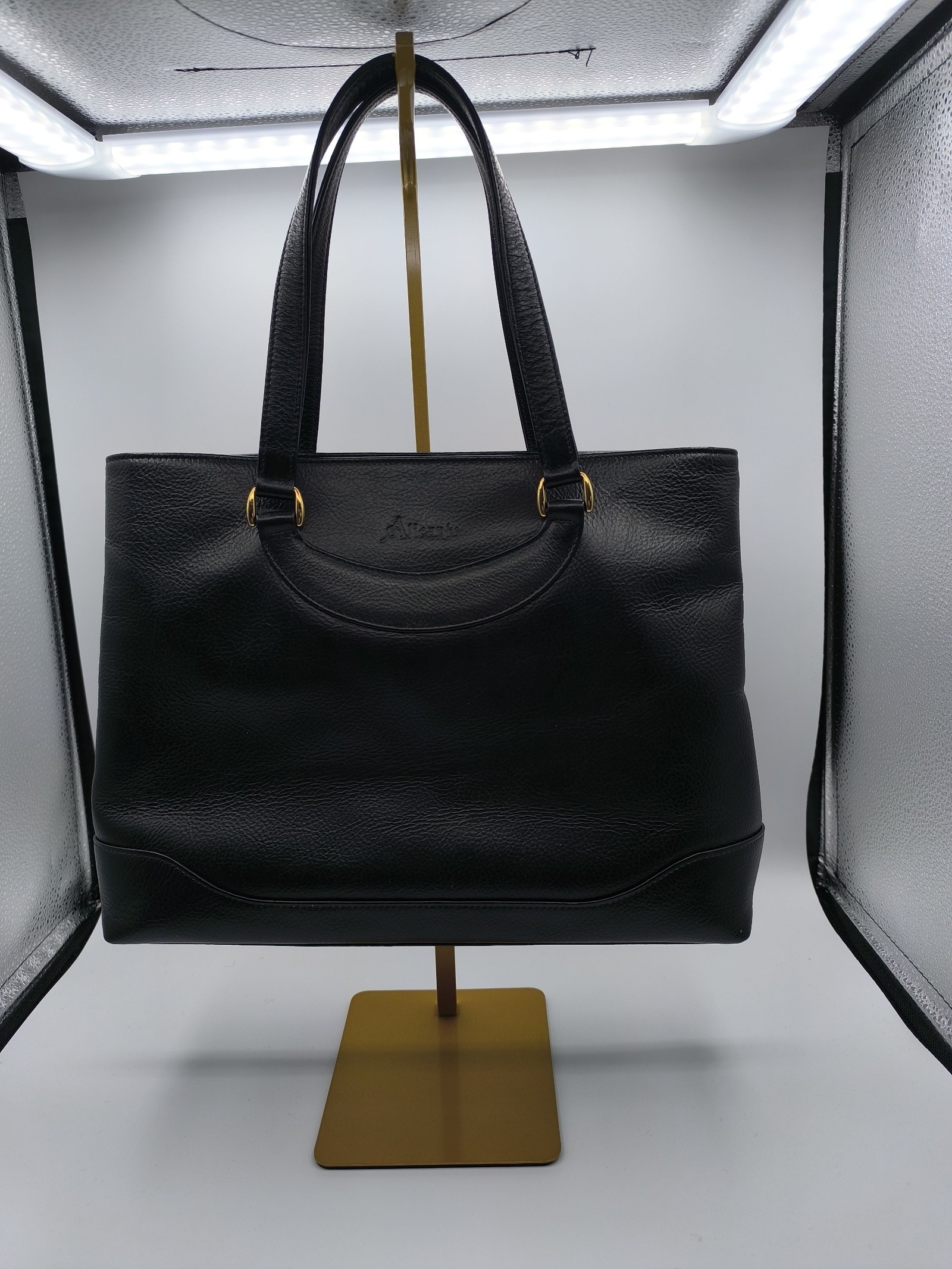 Alicante Black Leather Tote Handbag Other